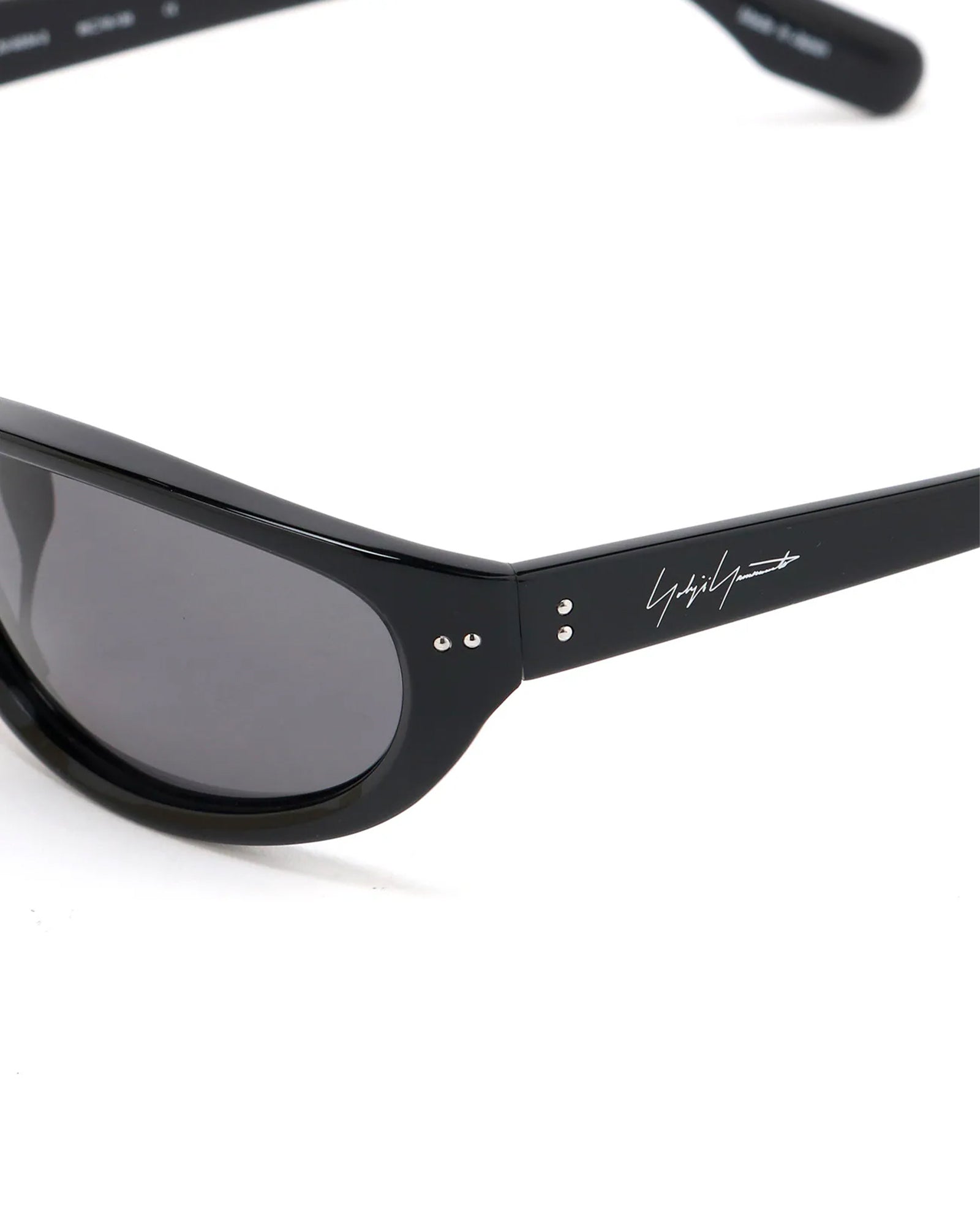 Yohji Yamamoto × BLACK ACETATE CURVE SUNGLASSES / GREY