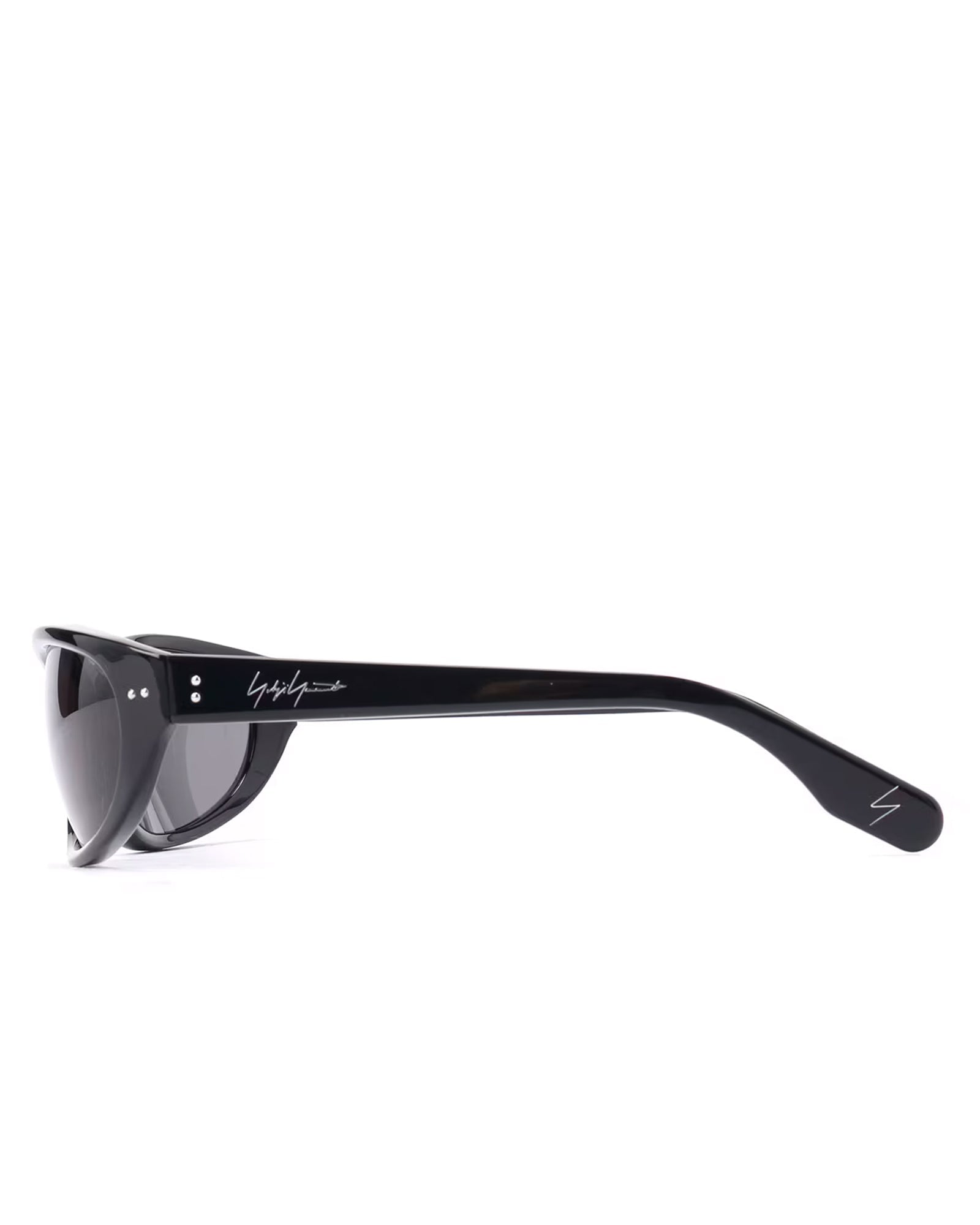 Yohji Yamamoto × BLACK ACETATE CURVE SUNGLASSES / GREY