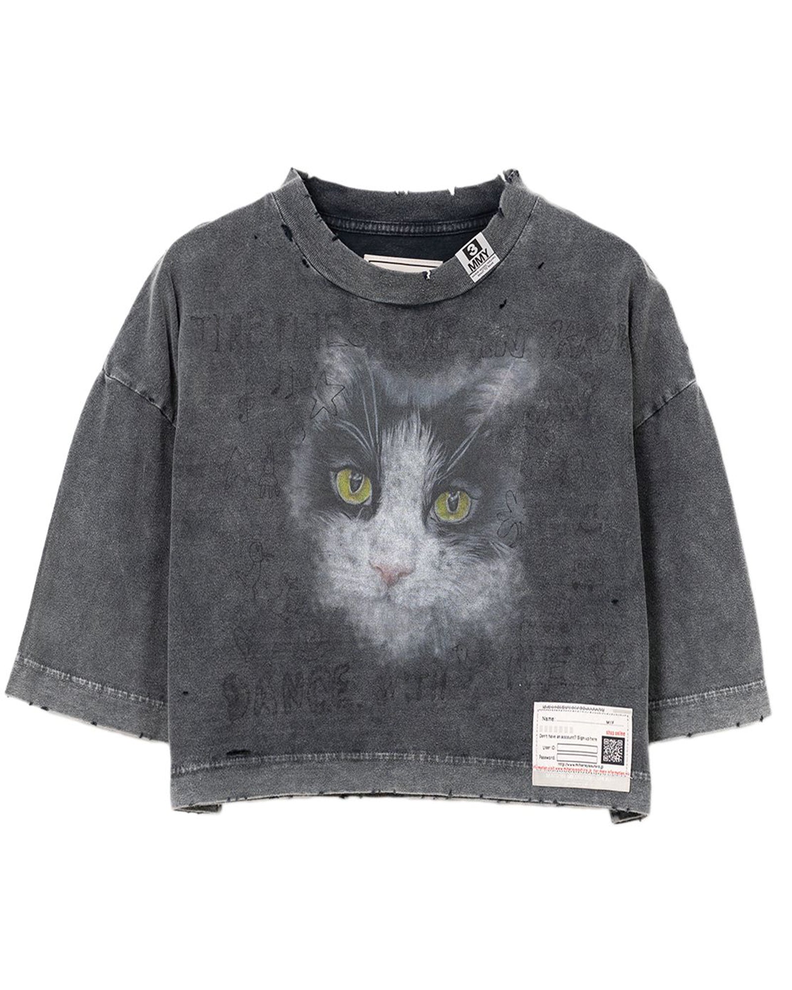BLEACHED CROPPED TEE / BLACK