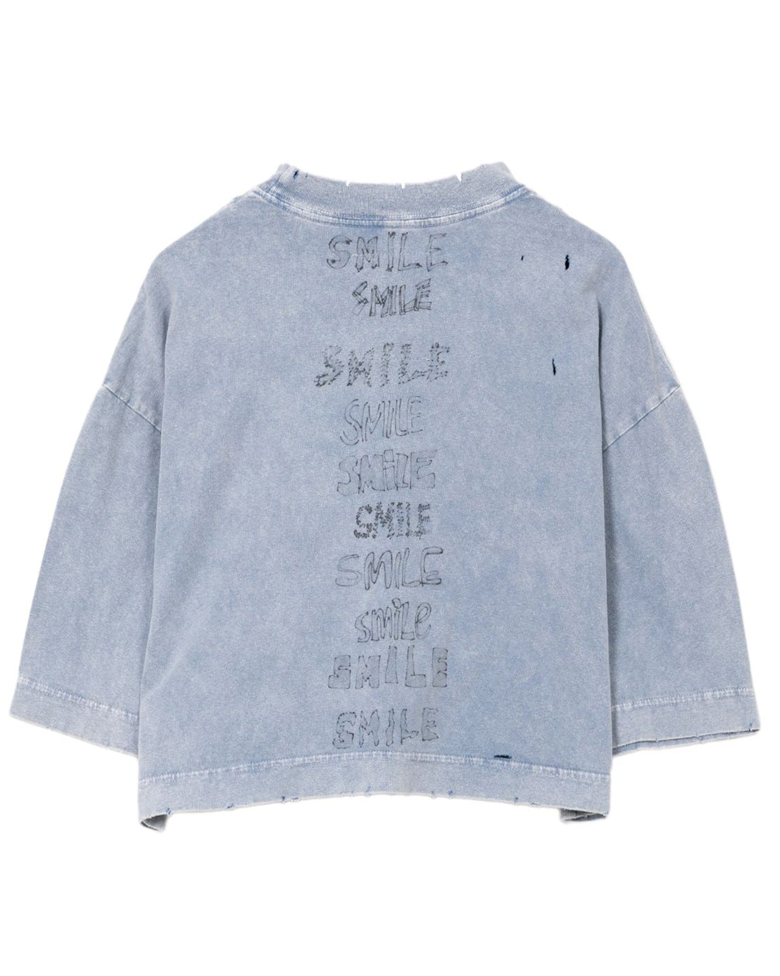MIHARA YASUHIRO・ミハラヤスヒロ - Tシャツ・カットソー BLEACHED CROPPED TEE / BLUE