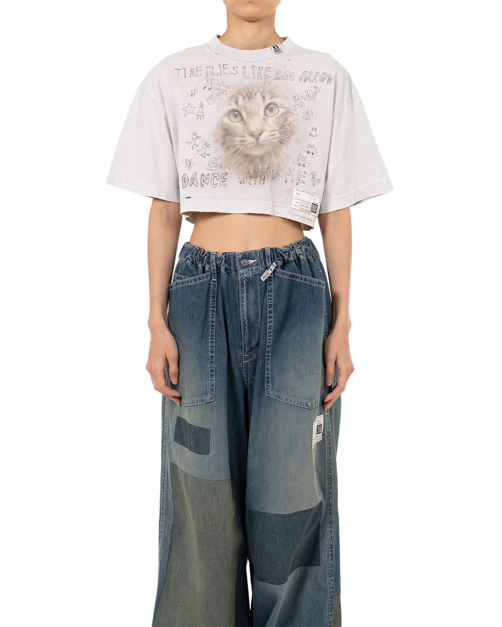 MIHARA YASUHIRO・ミハラヤスヒロ - Tシャツ・カットソー BLEACHED CROPPED TEE / PINK