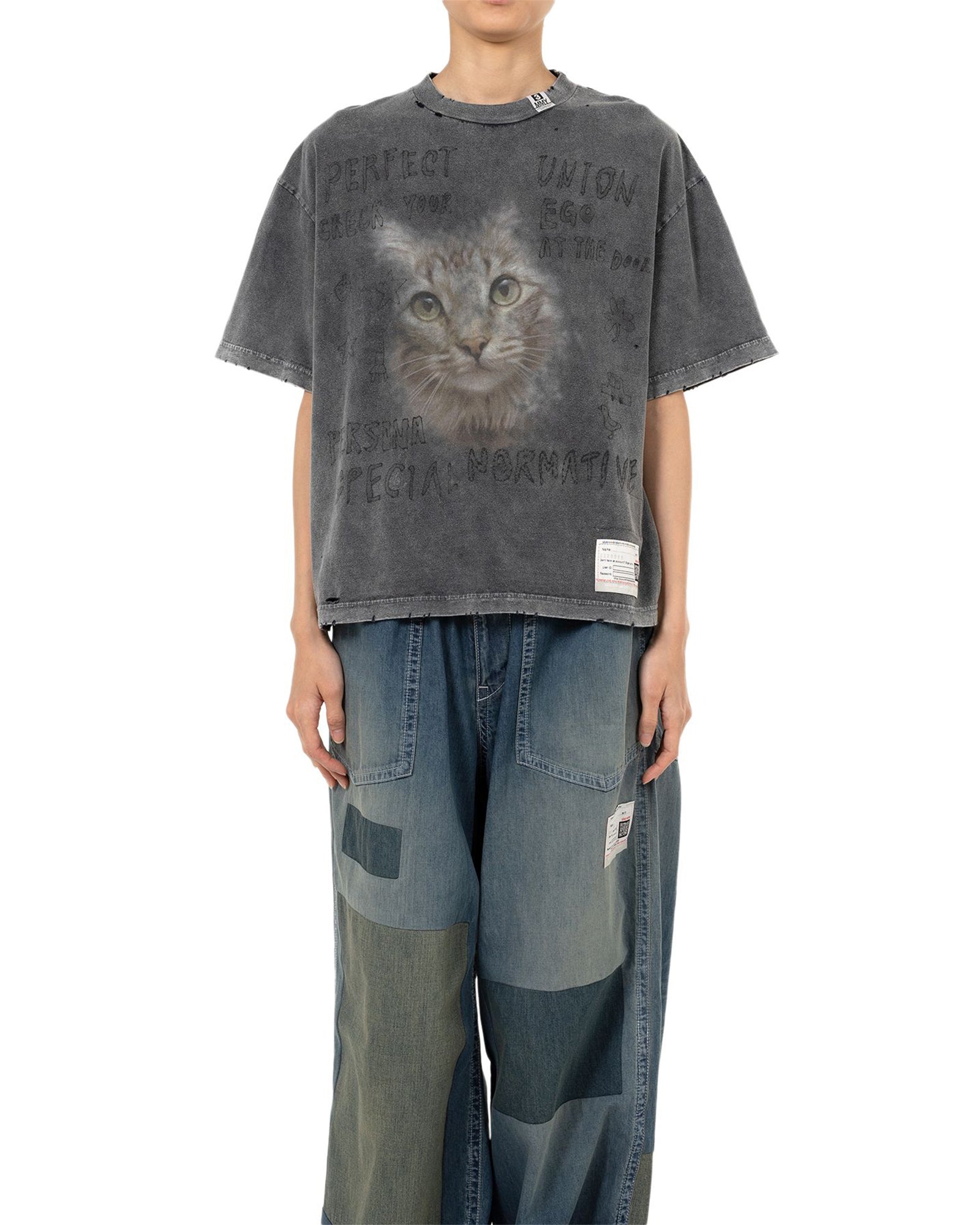 MIHARA YASUHIRO・ミハラヤスヒロ - Tシャツ・カットソー BLEACHED TEE / BLACK