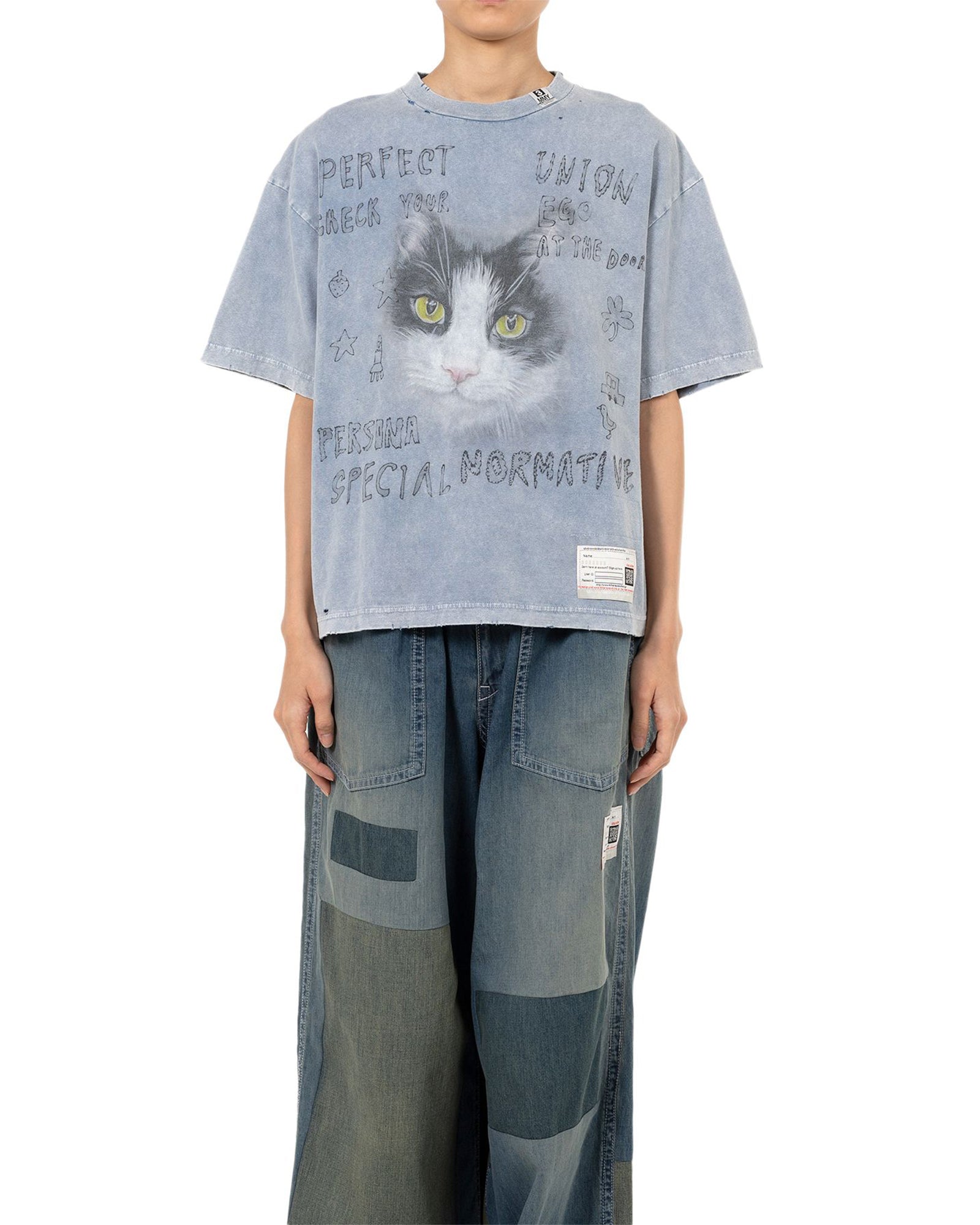MIHARA YASUHIRO・ミハラヤスヒロ - Tシャツ・カットソー BLEACHED TEE / BLUE
