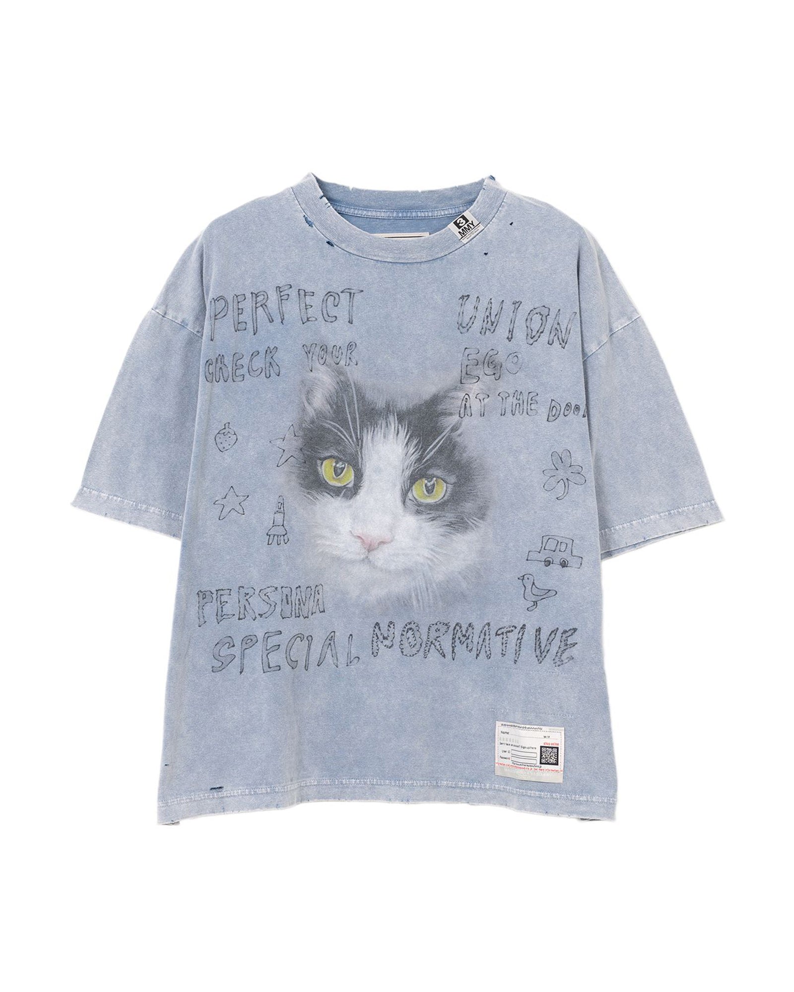 BLEACHED TEE / BLUE