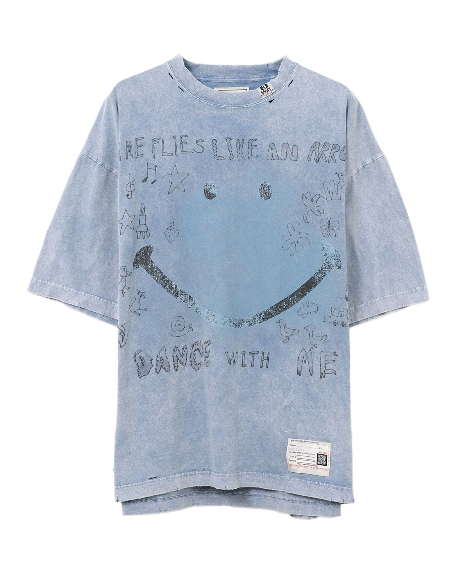 BLEACHED TEE  / BLUE