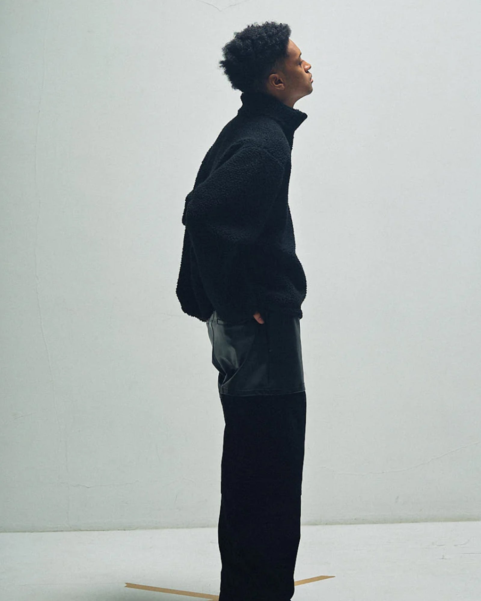 SHERMER × BOXY FLEECE SWEAT / BLACK