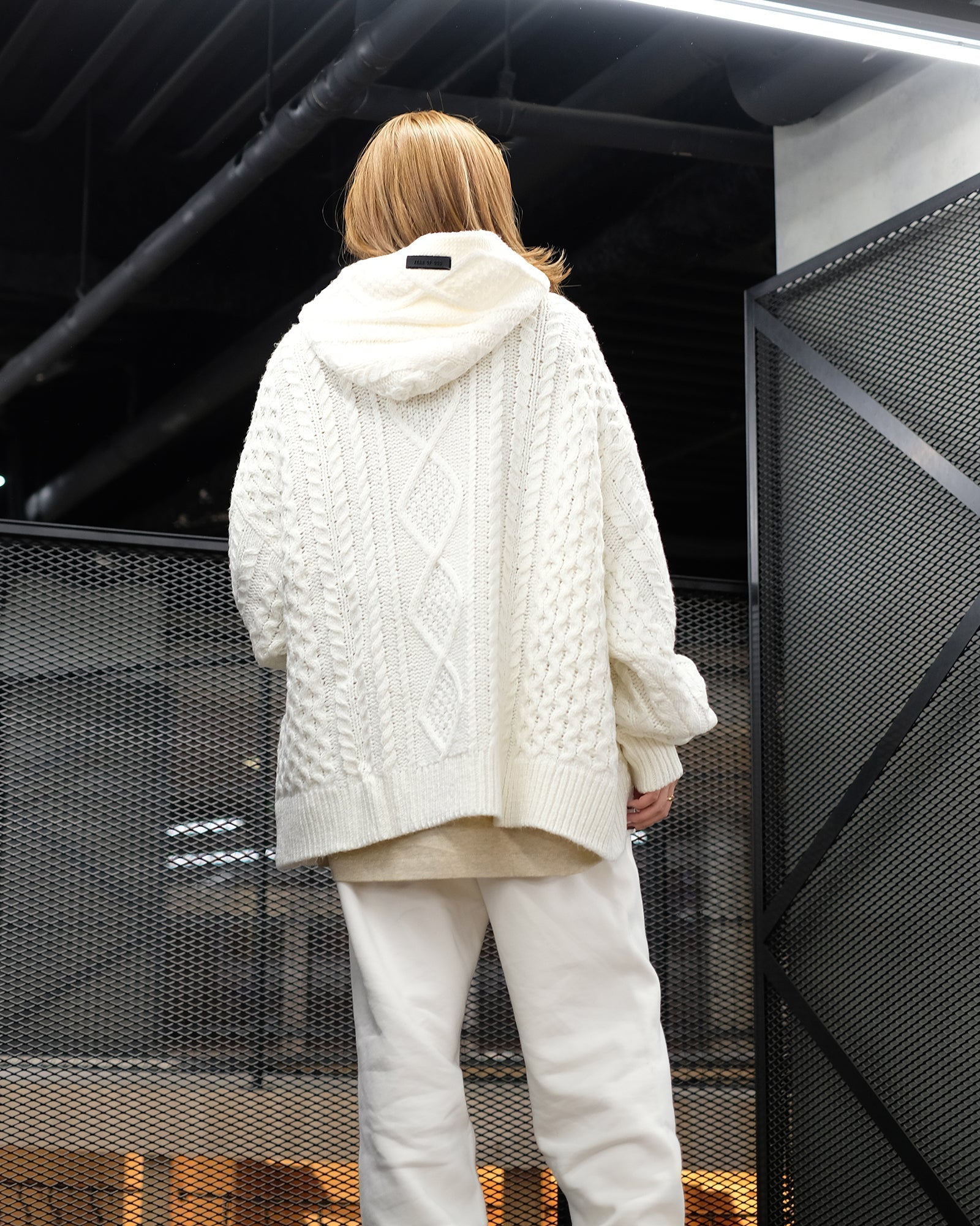 ESSENTIALS・エッセンシャルズ - ニット・セーター CABLE KNIT HOODIE / CLOUD DANCER