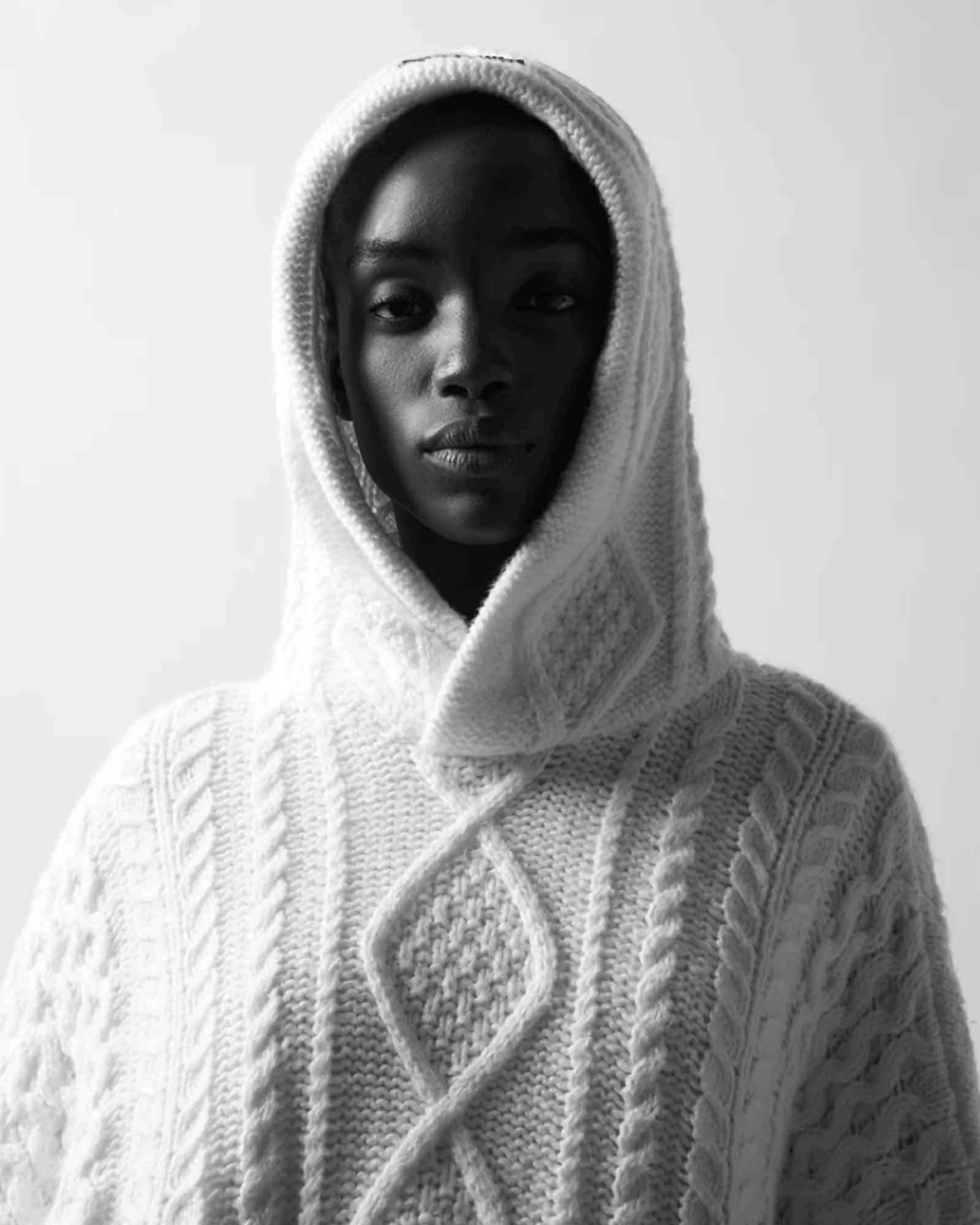ESSENTIALS・エッセンシャルズ - ニット・セーター CABLE KNIT HOODIE / CLOUD DANCER