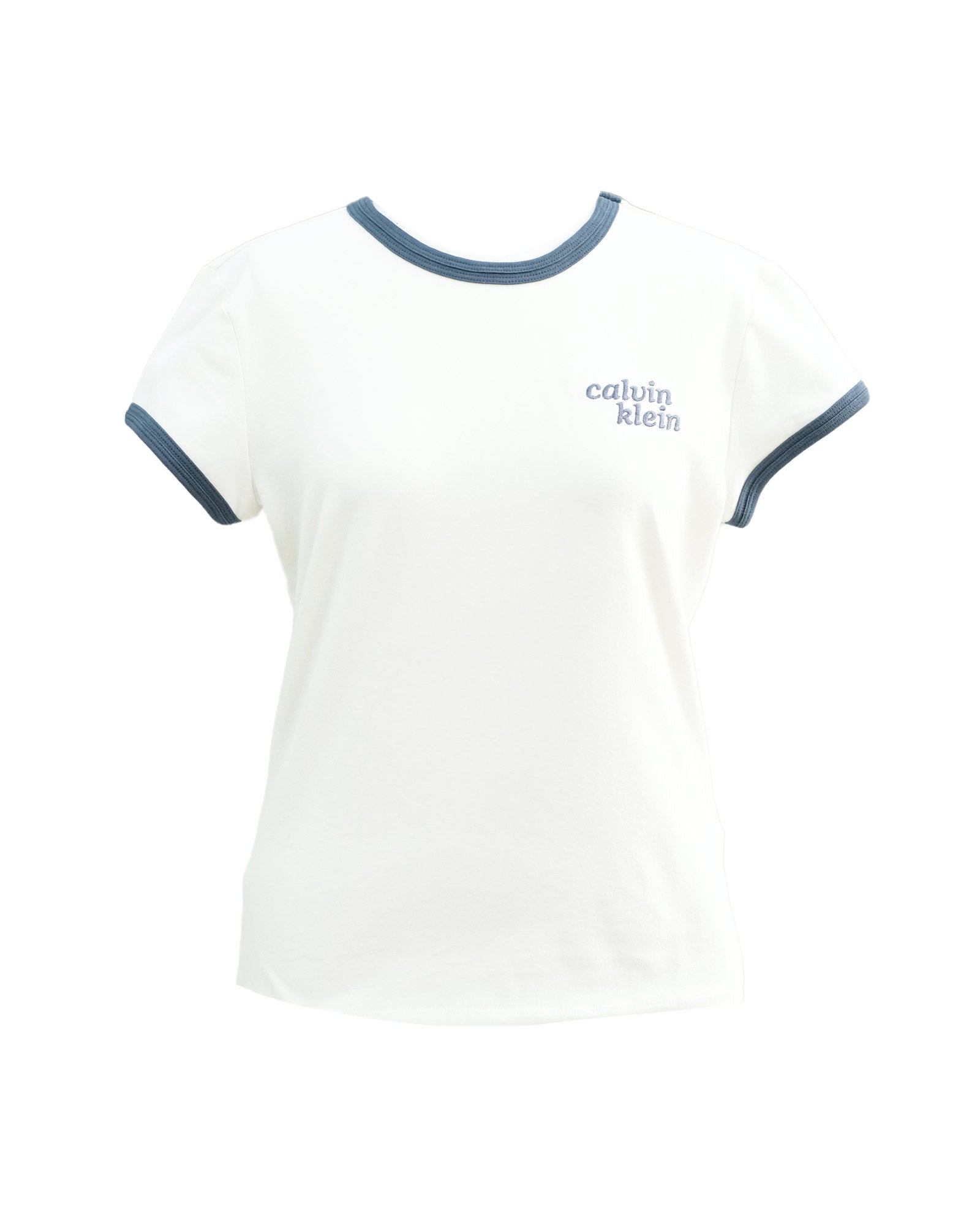 Calvin Klein・カルバン クライン -  SS SLIM LOGO RINGER TEE / WHITE