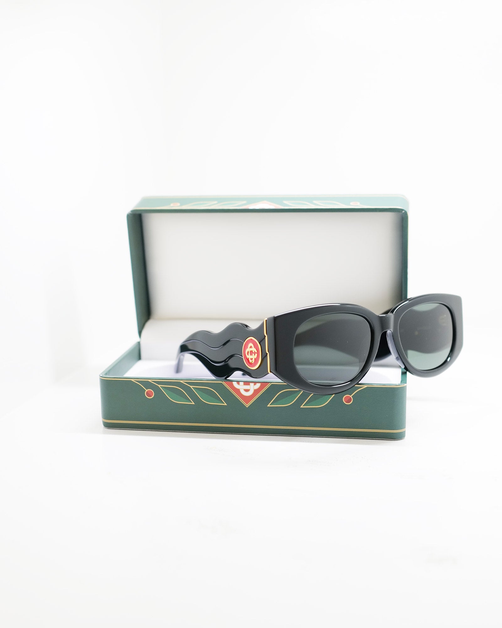 CASABLANCA (カサブランカ) SS26 ACETATE & METAL OVAL WAVE / BLACK