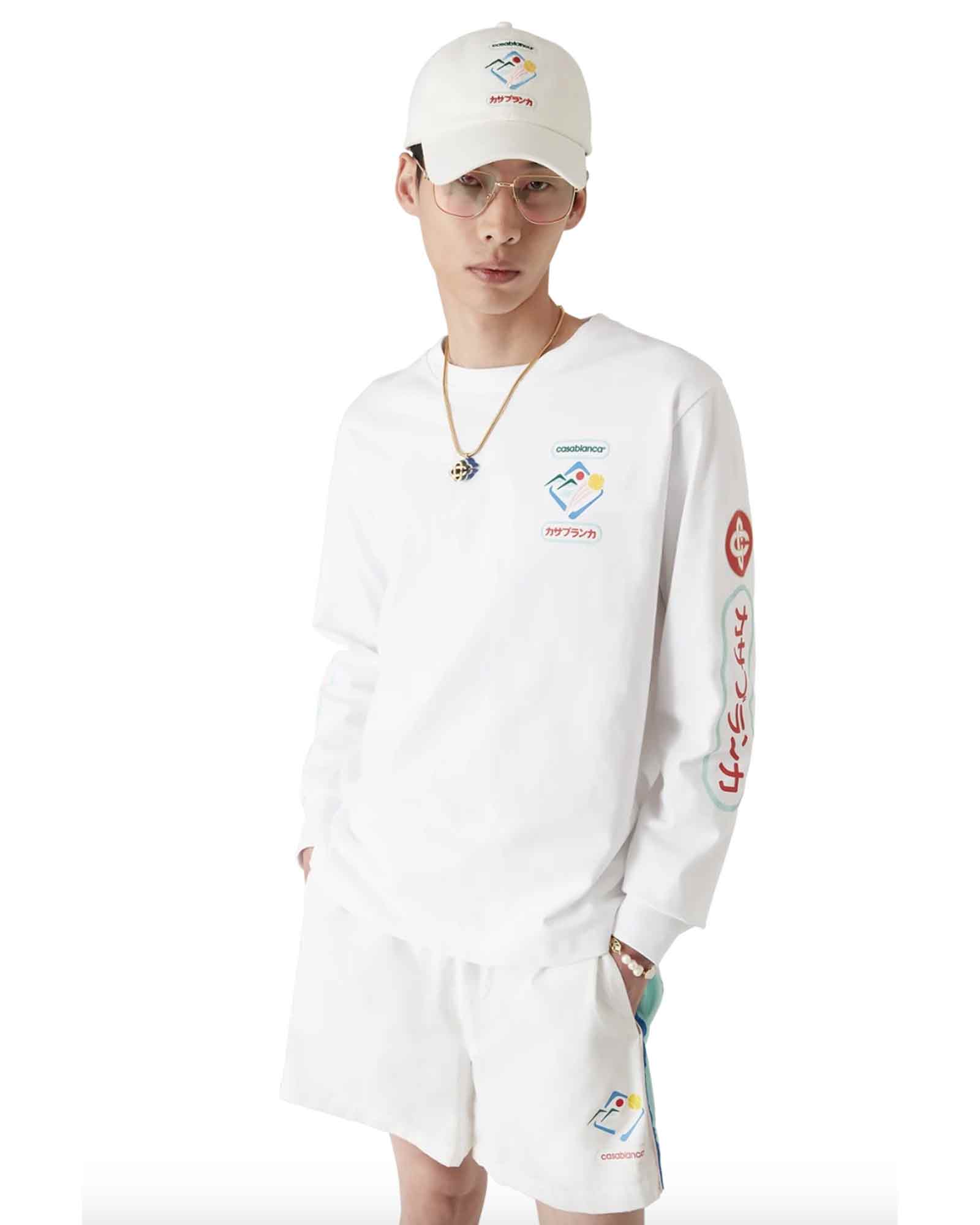 CASABLANCA・casablanca -  FUJI DREAM SCREEN PRINTED LONG SLEEVE T-SHIRT / WHITE
