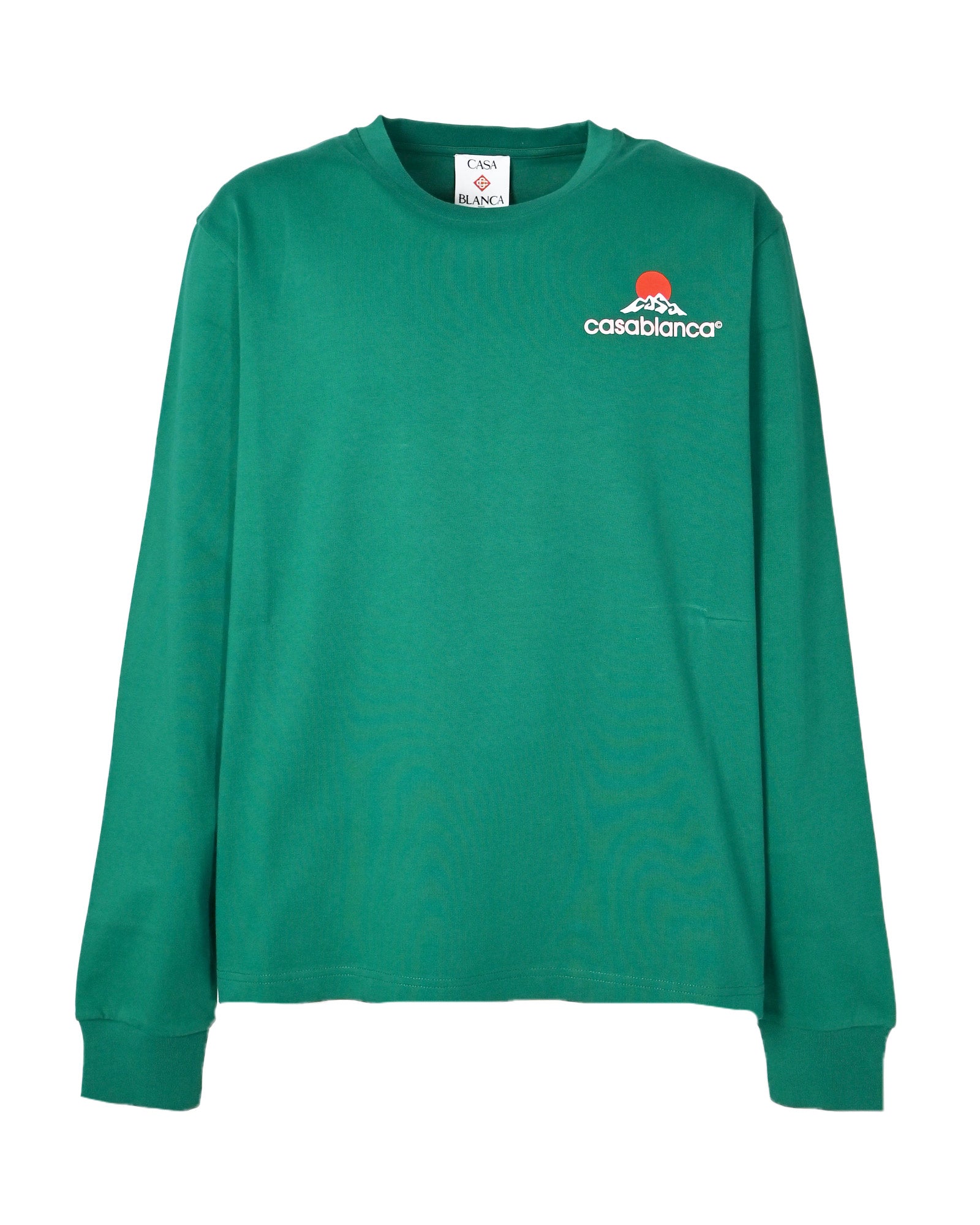 CASABLANCA MONTAGNE PRINTED LONG SLEEVE T-SHIRT / GREEN