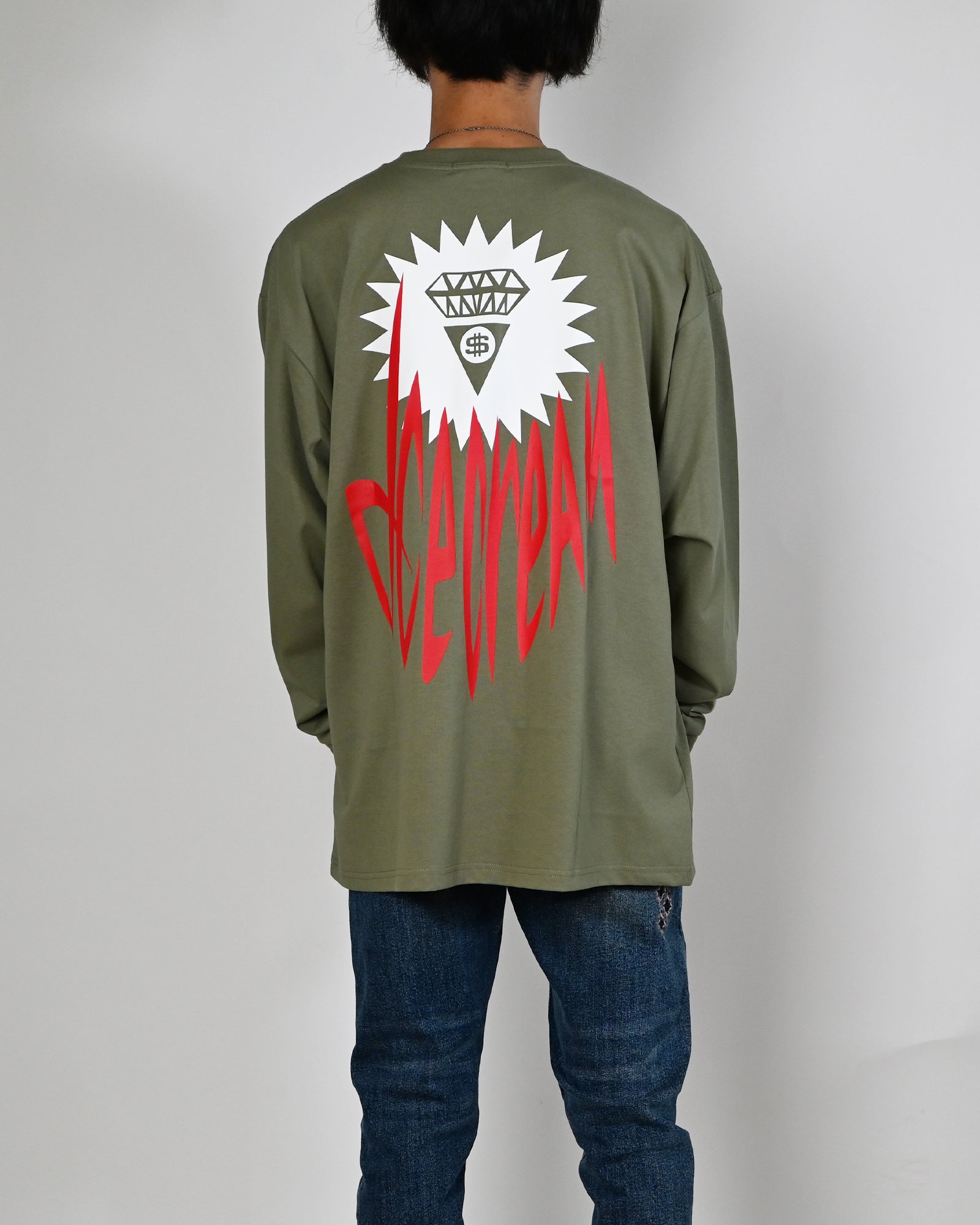 BILLIONAIRE BOYS CLUB / ICECREAM × COTTON LS T-SHIRT RUNNING DOG / KHAKI