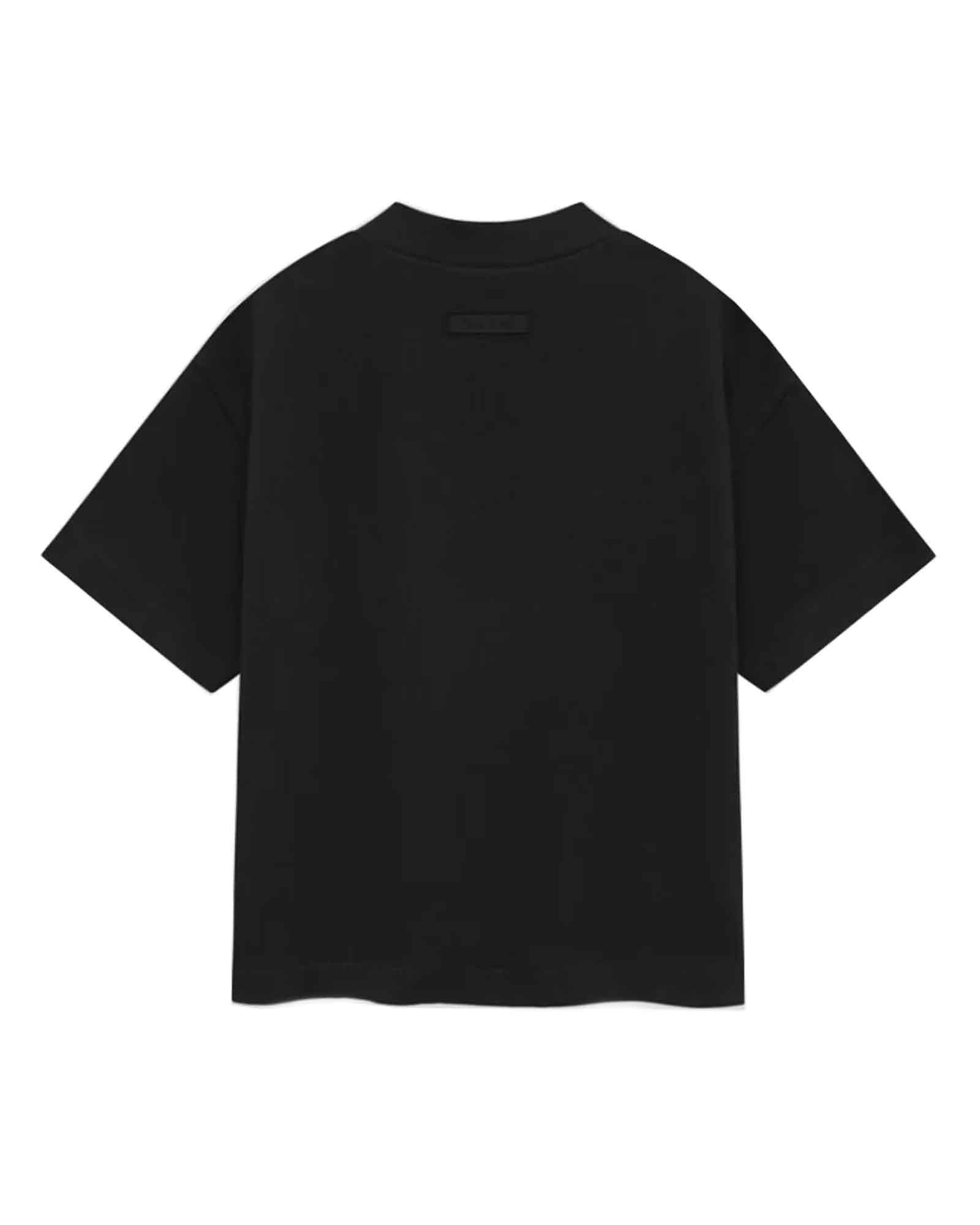 ESSENTIALS × CREWNECK T-SHIRT / JET BLACK / (Kids)