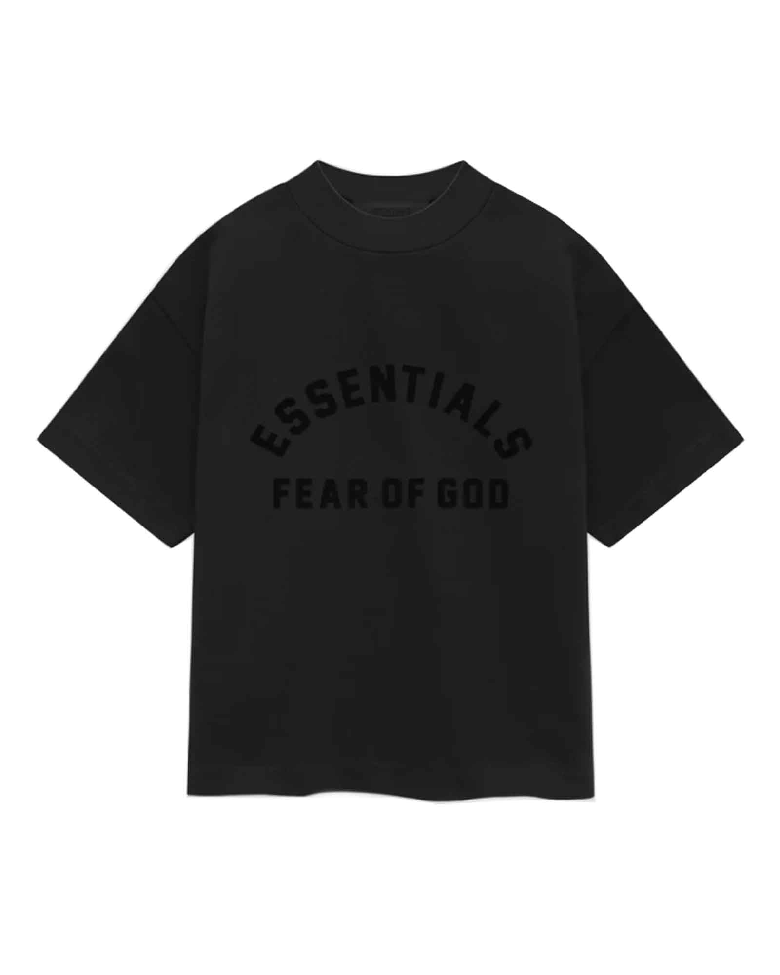 ESSENTIALS × CREWNECK T-SHIRT / JET BLACK / (Kids)