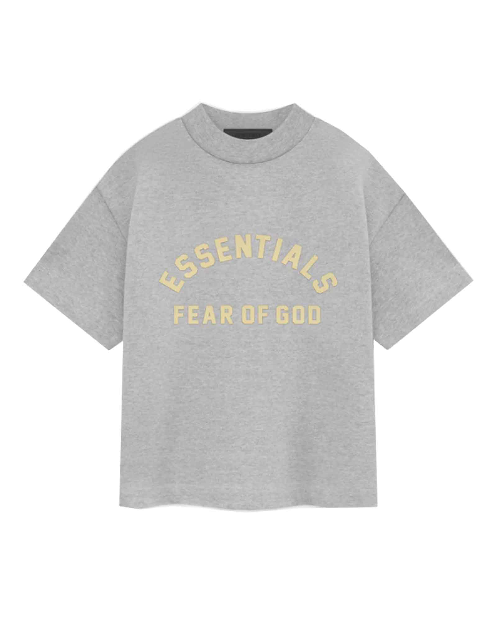 ESSENTIALS × CREWNECK T-SHIRT / LIGHT HEATHER GREY / (Kids)