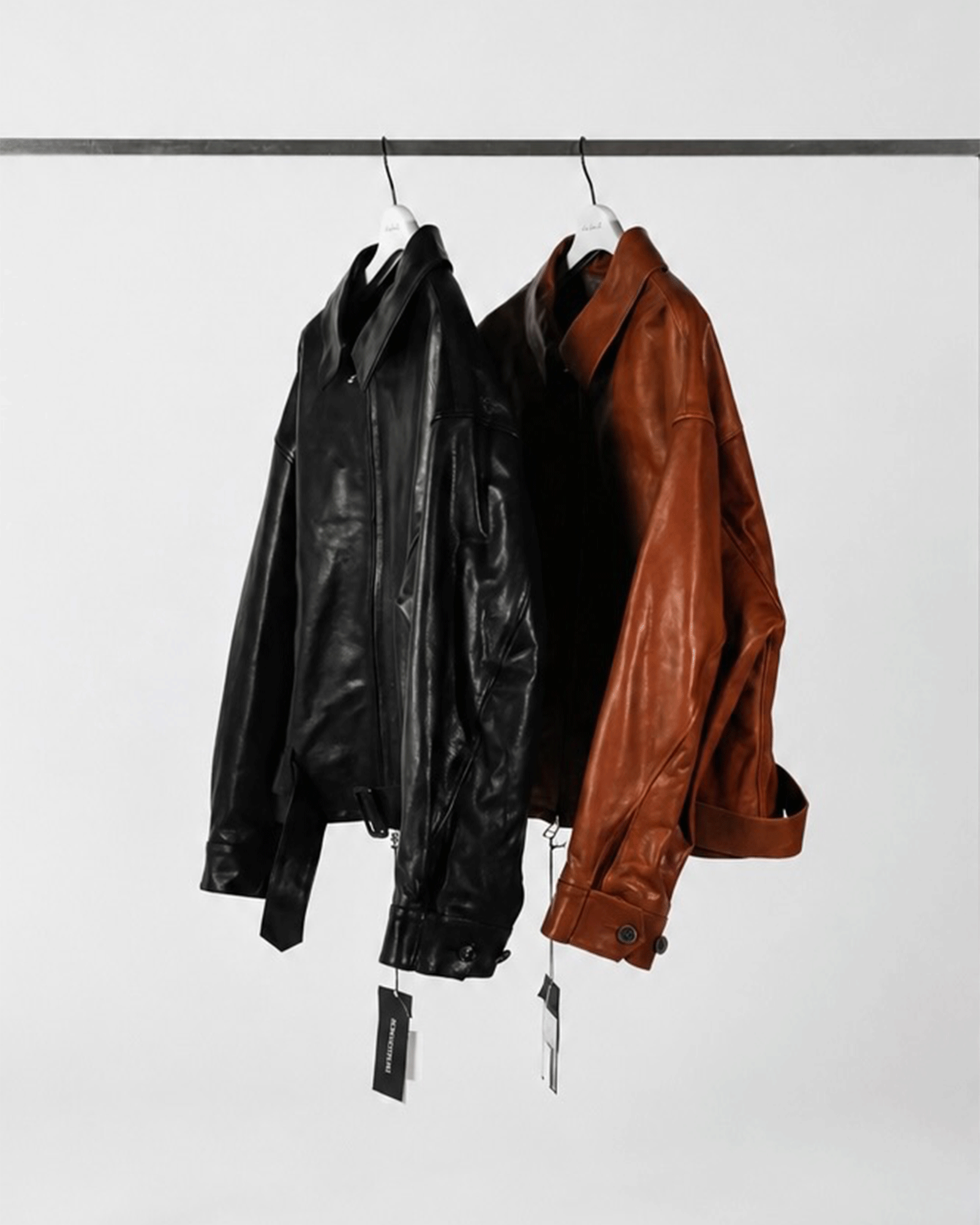 SOSHIOTSUKI・ソウシオオツキ - ジャケット OILED LEATHER BLOUSON / CAMEL
