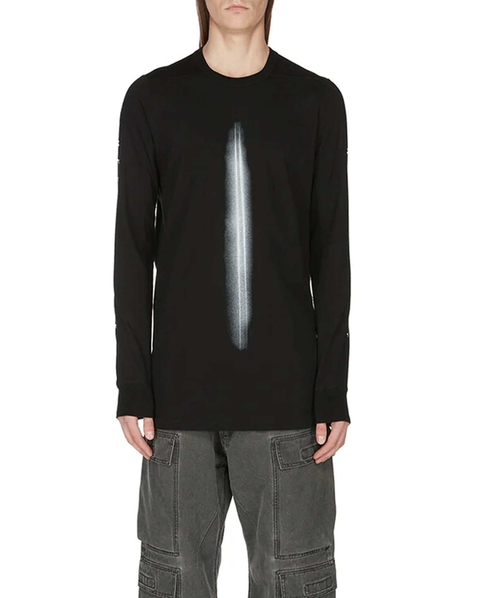 RICK OWENS DRKSHDW・リックオウエンス ダークシャドウ - L/S Tシャツ LEVEL LS T  / BLACK/MILK