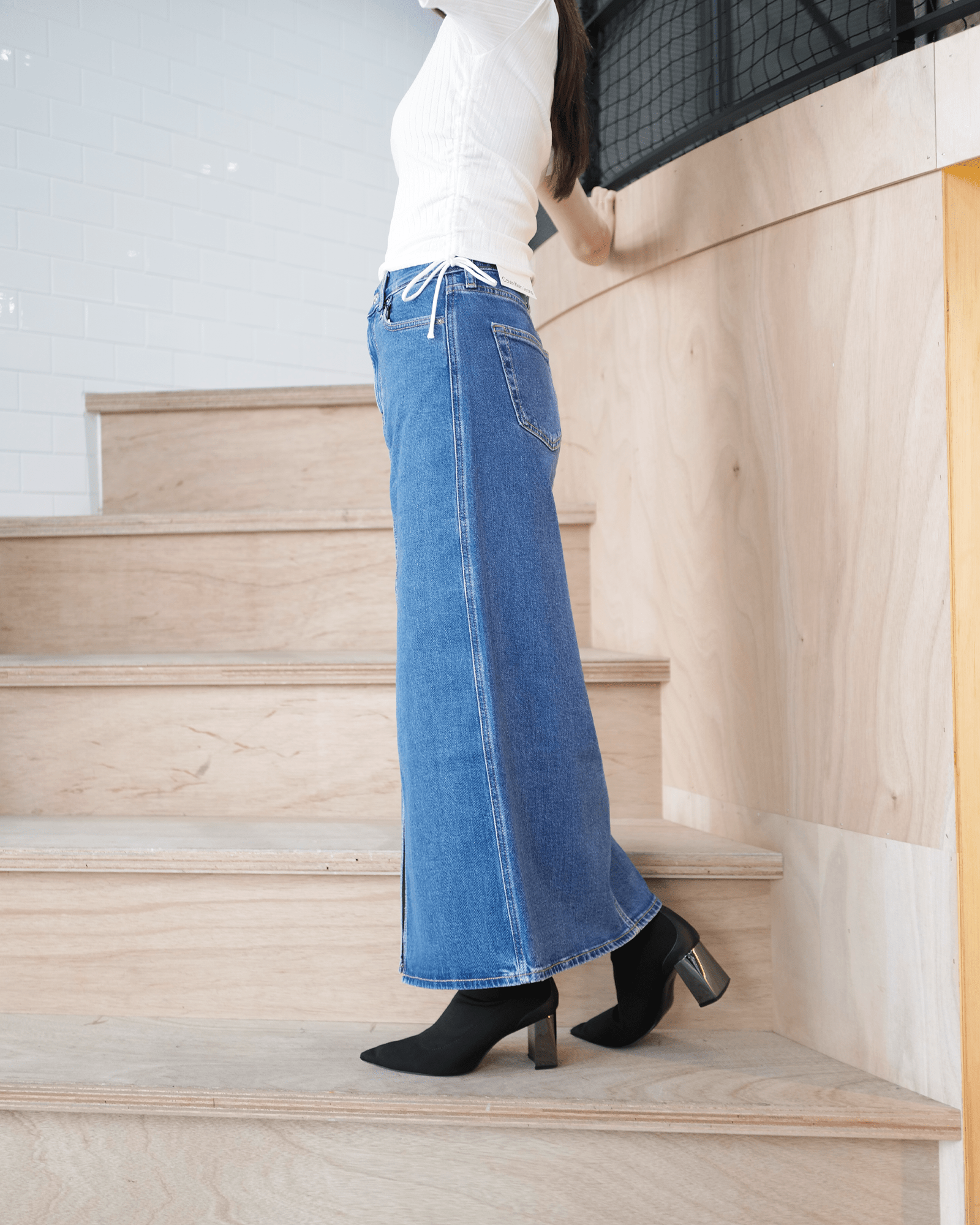 Calvin Klein × DENIM MAXI SKIRT / DENIM