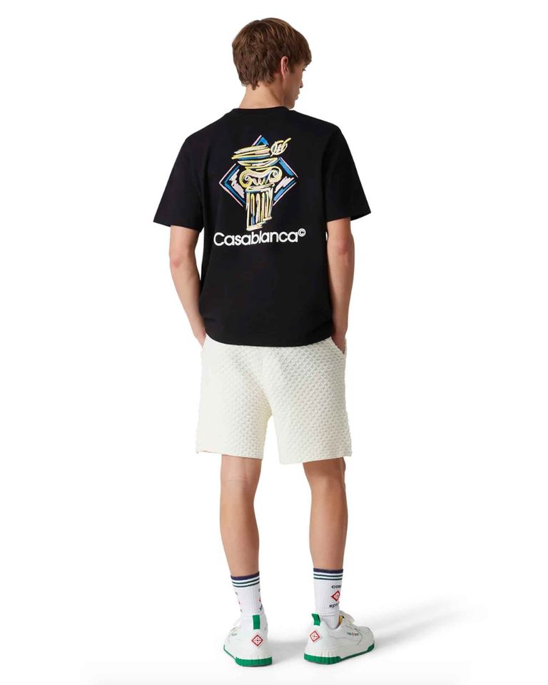 CASABLANCA × DIAMOND COLUMN PRINTED T-SHIRT / BLACK
