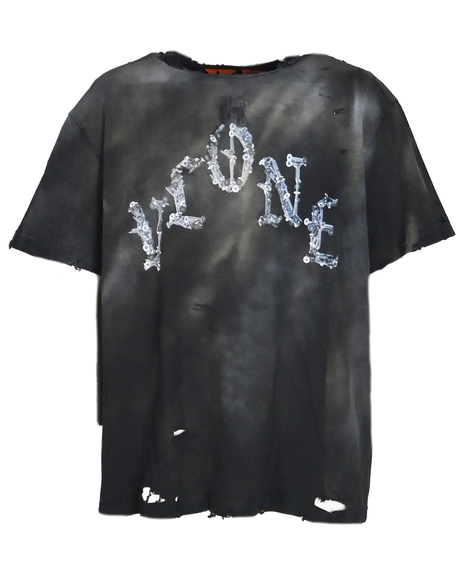 DISTRESSED SCREW-TSHIRT / BLACK