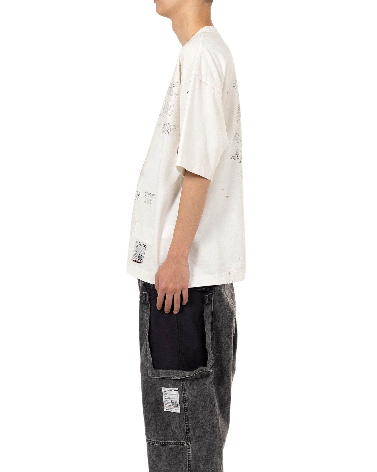 MIHARA YASUHIRO・ミハラヤスヒロ - Tシャツ・カットソー DISTRESSED TEE / WHITE
