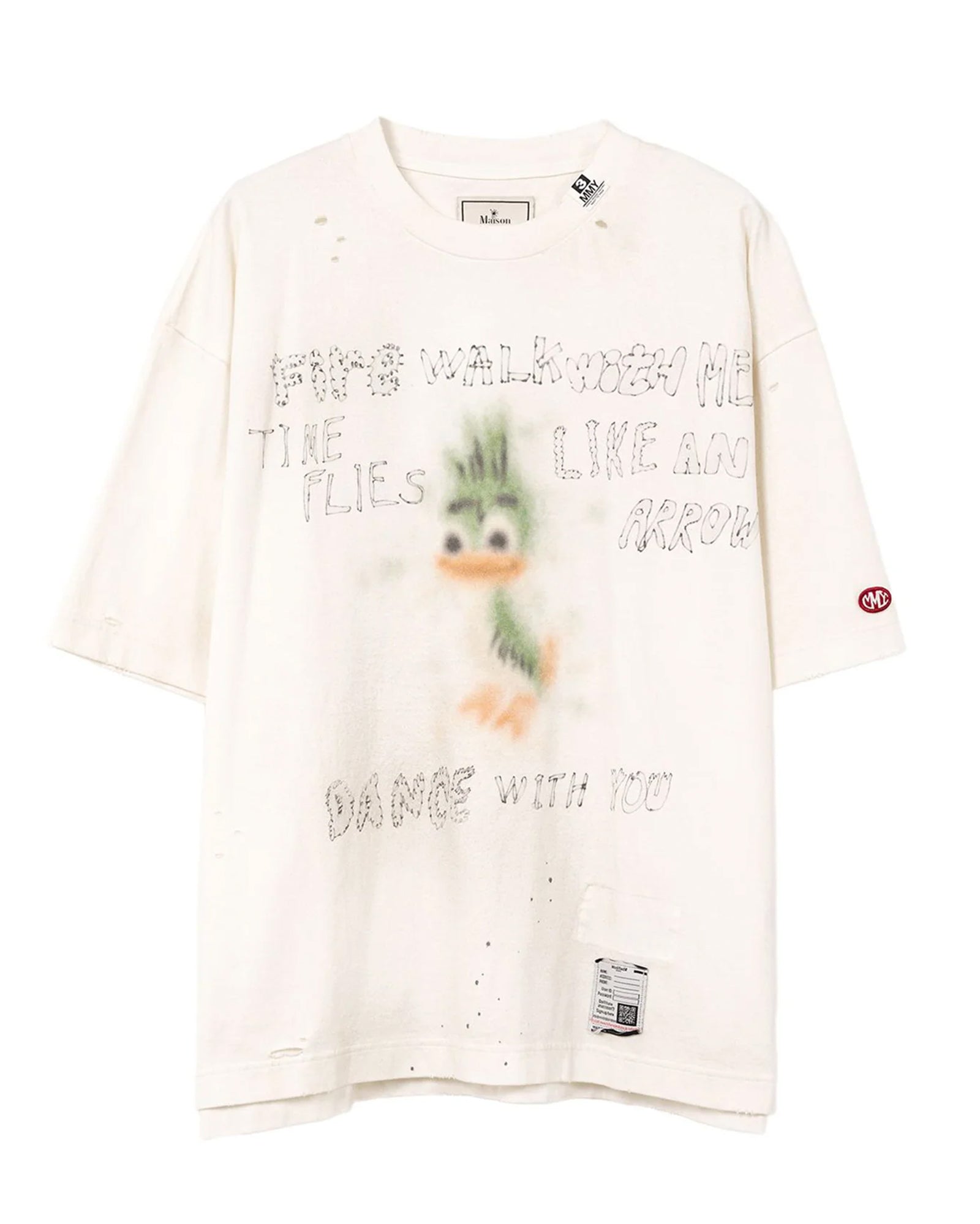 DISTRESSED TEE / WHITE