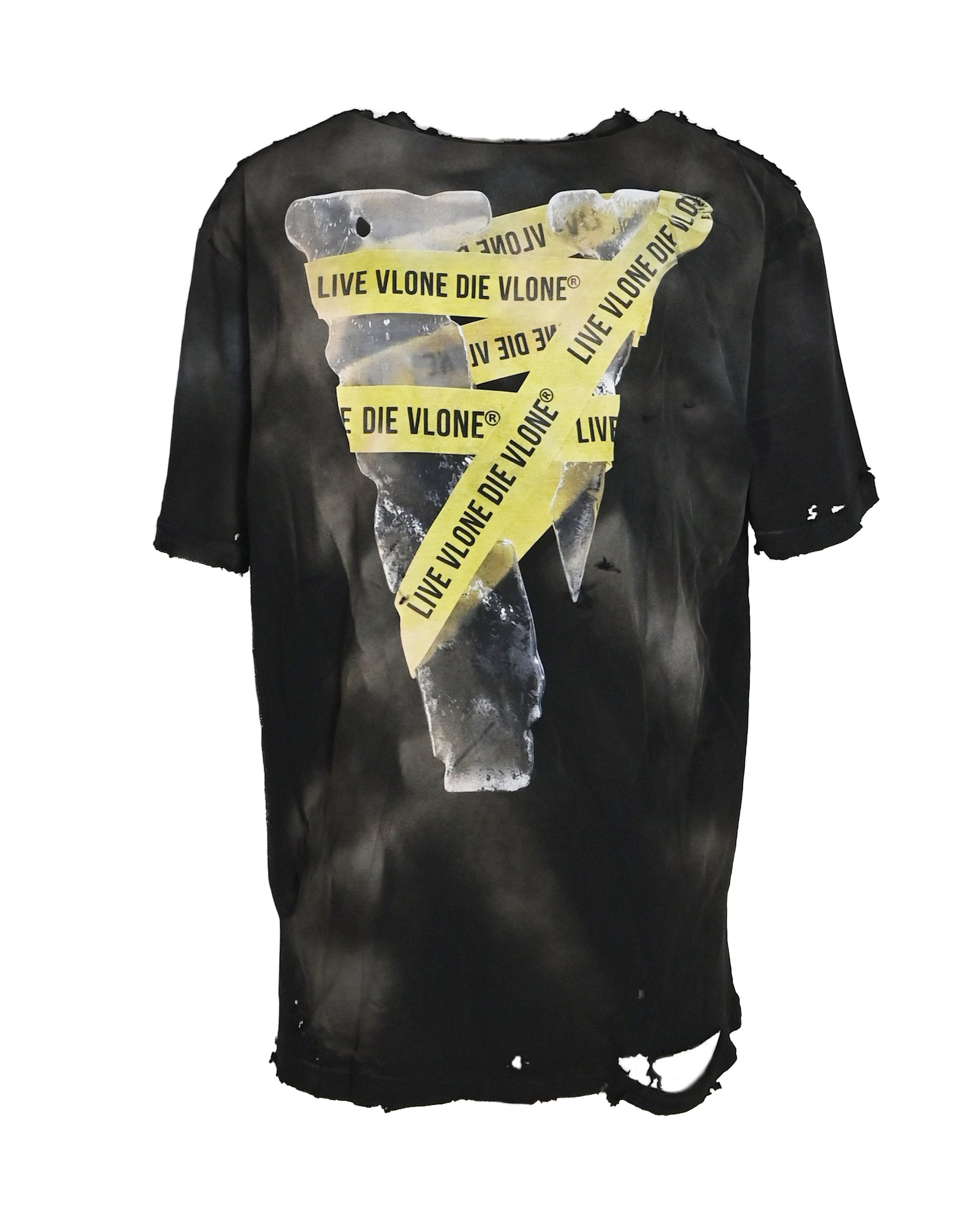 VLONE・Vee loan -  DISTRESSED DONT-BODYYOURSELF-T-SHIRT / BLACK
