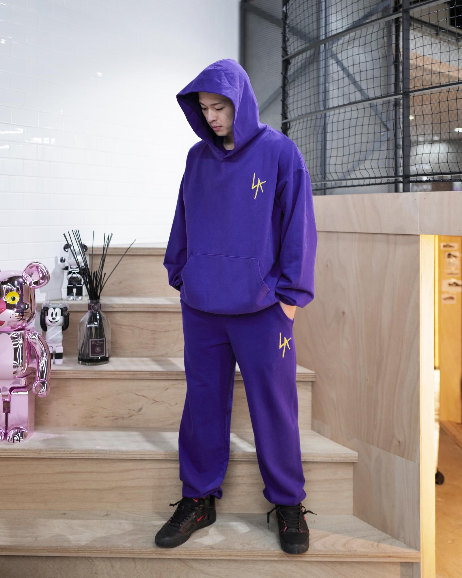 LOCAL AUTHORITY・local authority -  Local Authority/LA SLASH FLEECE PANT/Sweatpants/PURPLE