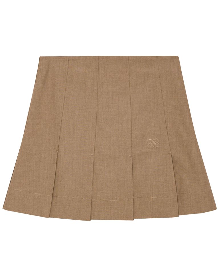 GANNI・ガニー - スカート・ワンピース DRAPEY MELANGE MINI SKIRT / TIGER'S EYE