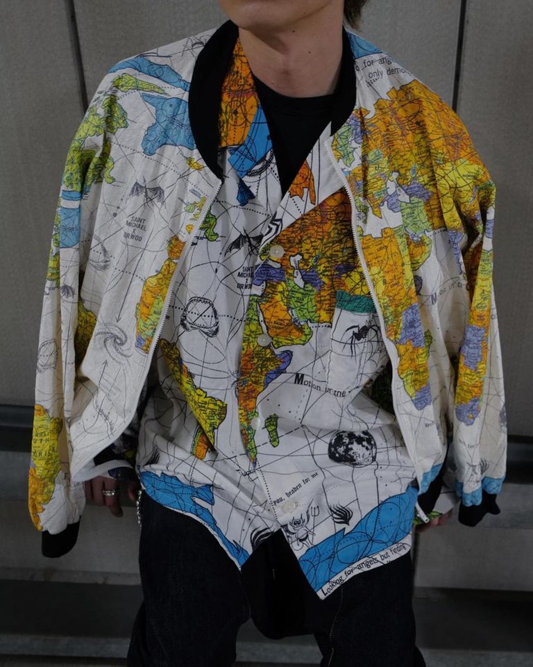 ©SAINT M××××××・saint michael -  DW_PAJAMA SH/WORLD MAP / WHITE