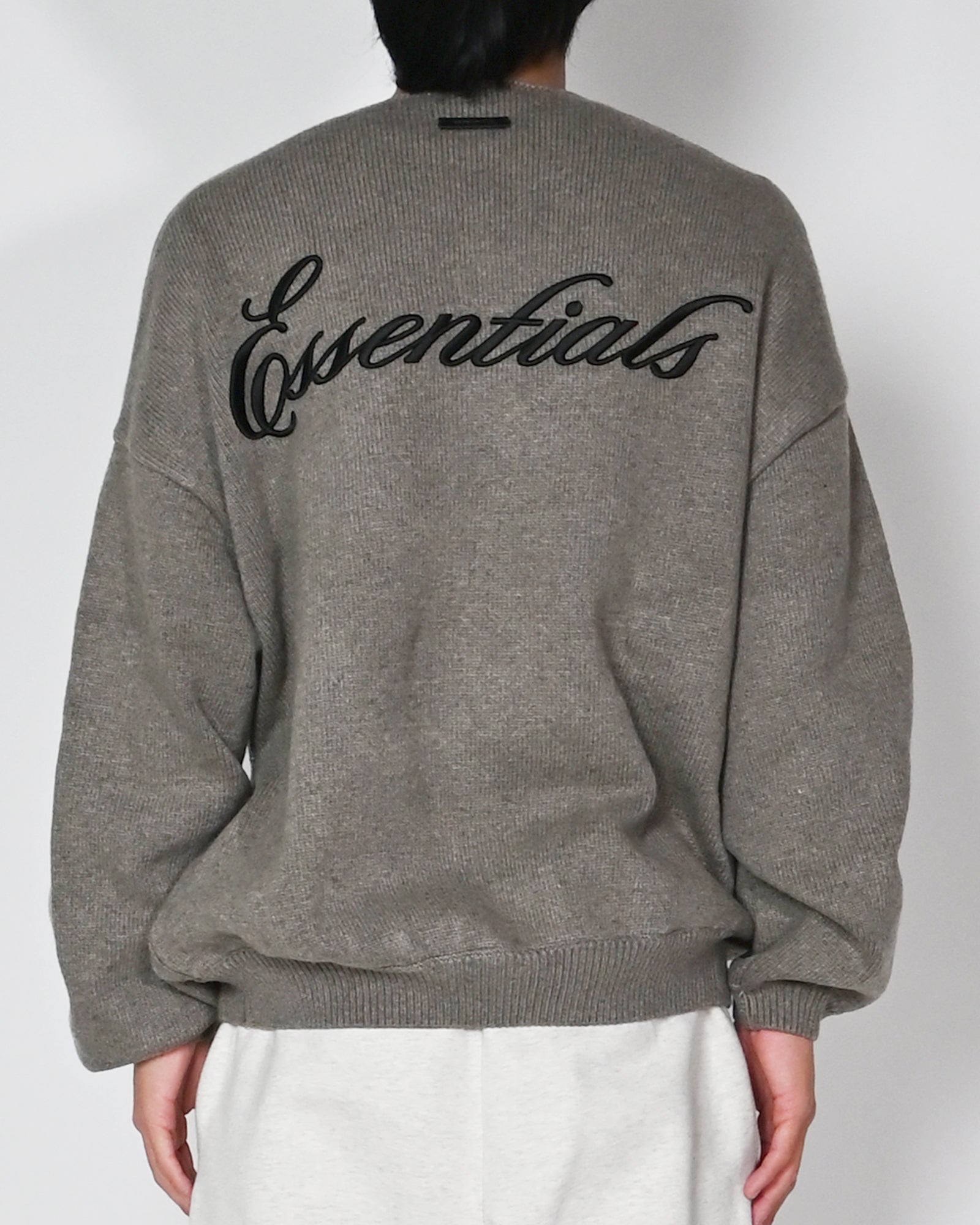 ESSENTIALS・essentials -  EMBROIDERED MERINO CREWNECK SWEATER
 / HOMESTEAD HEATHER