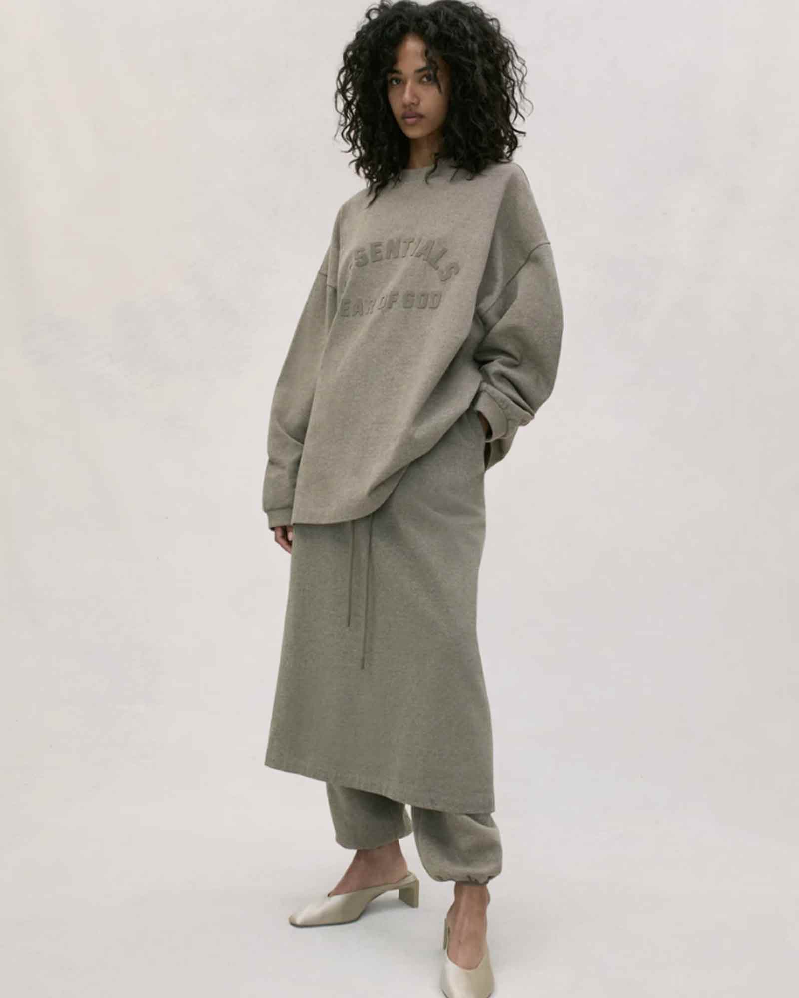 ESSENTIALS × ESSENTIALS L/S TEE / HEATHER GREY