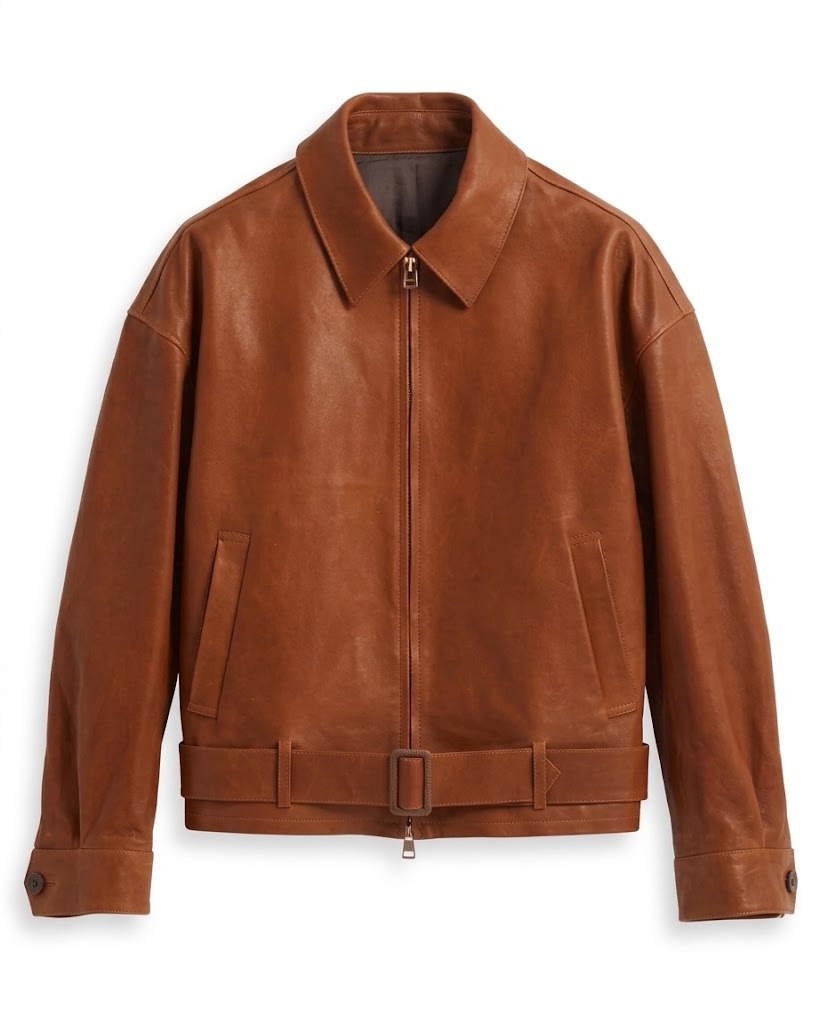 SOSHIOTSUKI・ソウシオオツキ - ジャケット OILED LEATHER BLOUSON / CAMEL