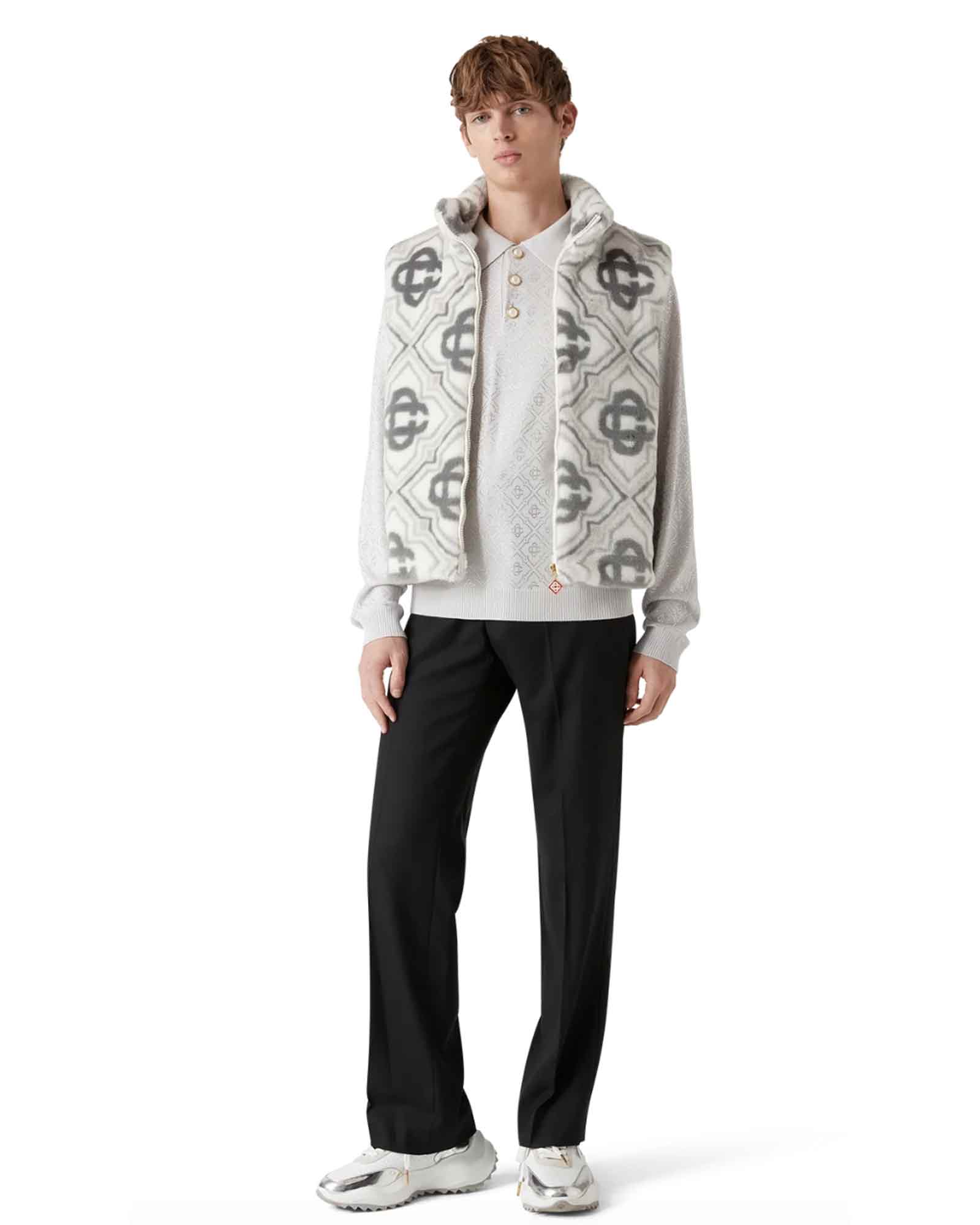 CASABLANCA × FAUX FUR GILET / WHITE