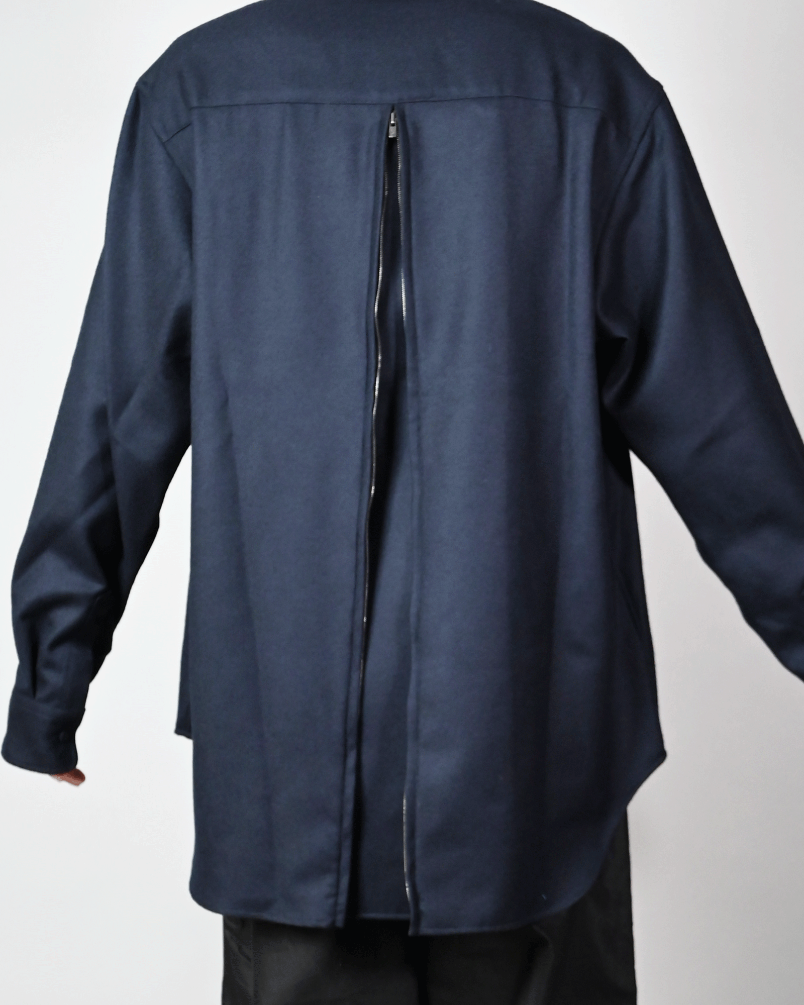 FUMITO GANRYU (Fumito Ganryu) AW24 ZIPPER PLEATED JK / NAVY FUMITO GANRYU (Fumito Ganryu) AW24 ZIPPER PLEATED JK / NAVY