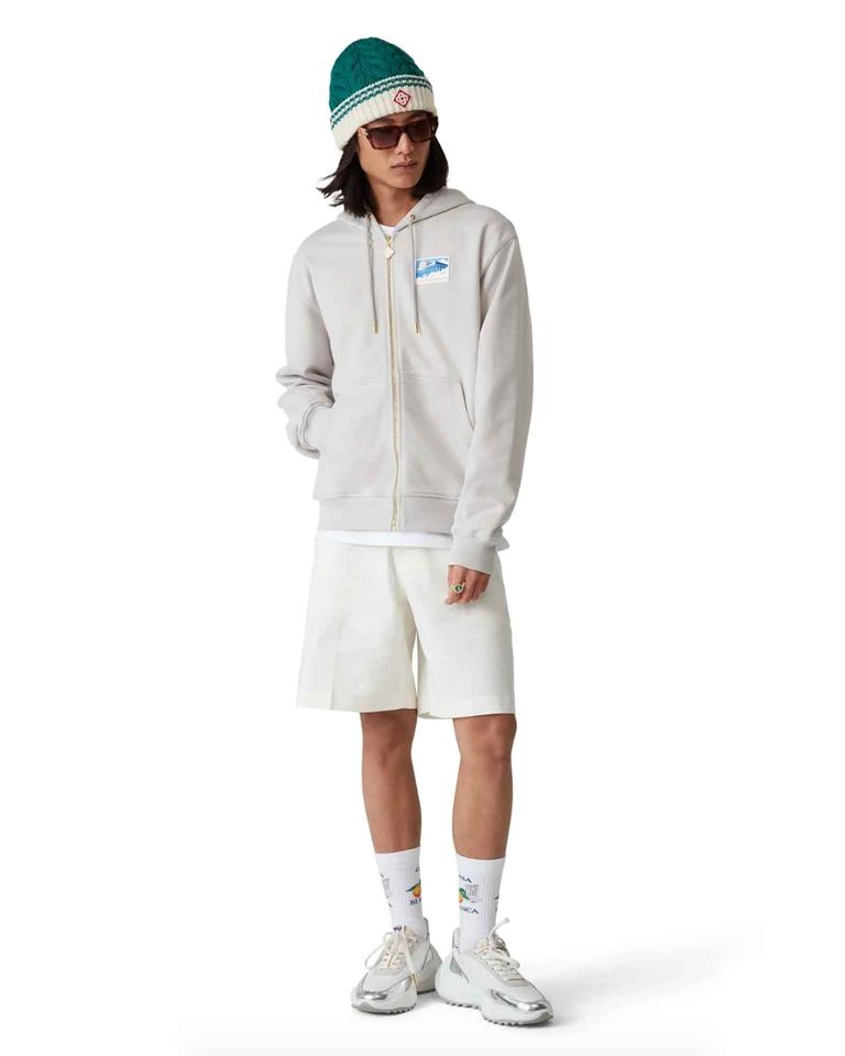 CASABLANCA・カサブランカ - パーカー・フーディ GREEK TEMPLE RUBBER PATCH ZIP HOODIE / GREY