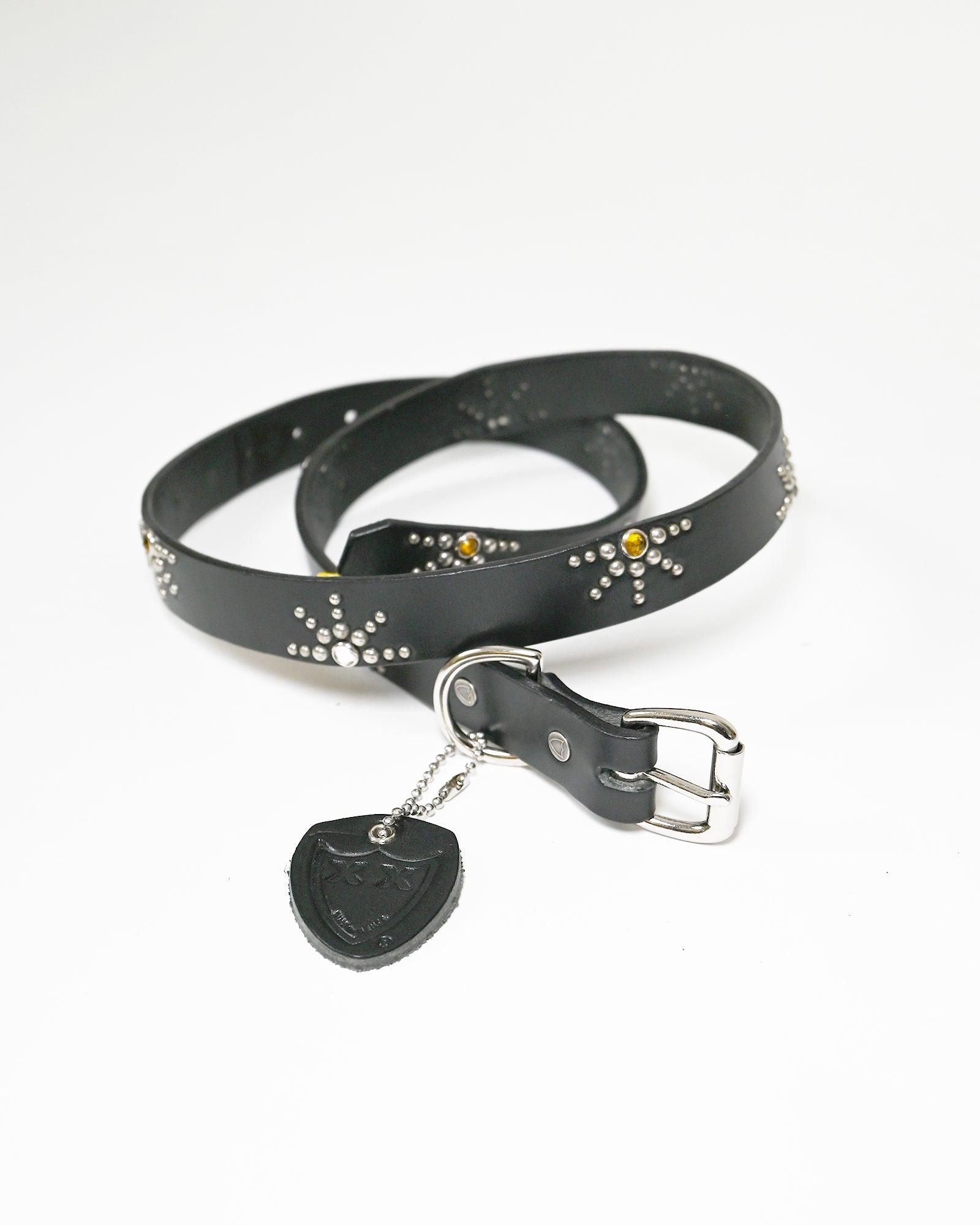 HTC・ - ベルト HALF STARBARST STUDS & JUWEL NARROW BELT / BLACK