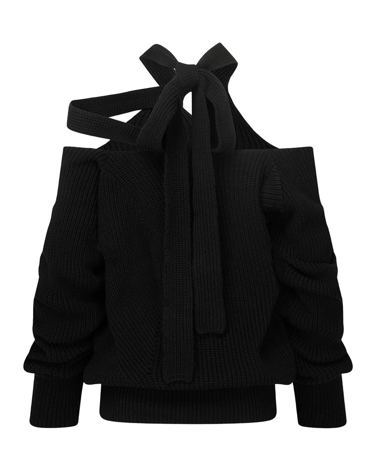 NACHE × HALTER STRAP KNIT / BLACK