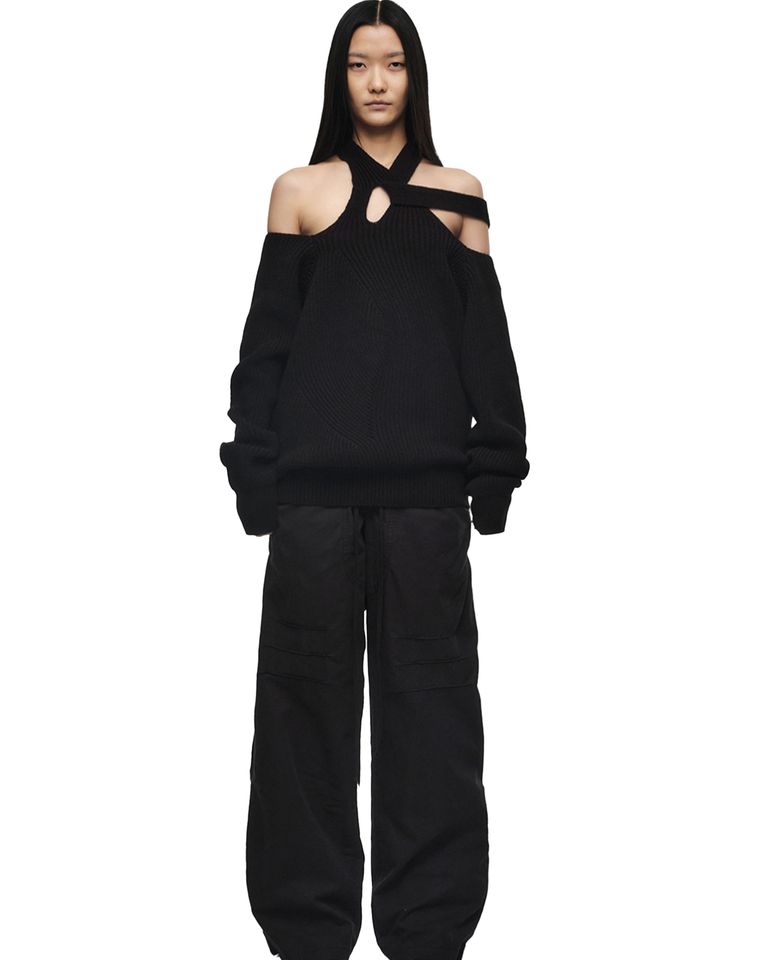 NACHE × HALTER STRAP KNIT / BLACK