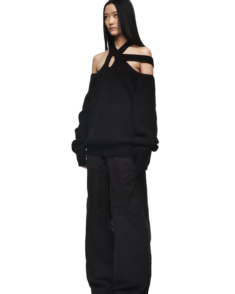 NACHE × HALTER STRAP KNIT / BLACK