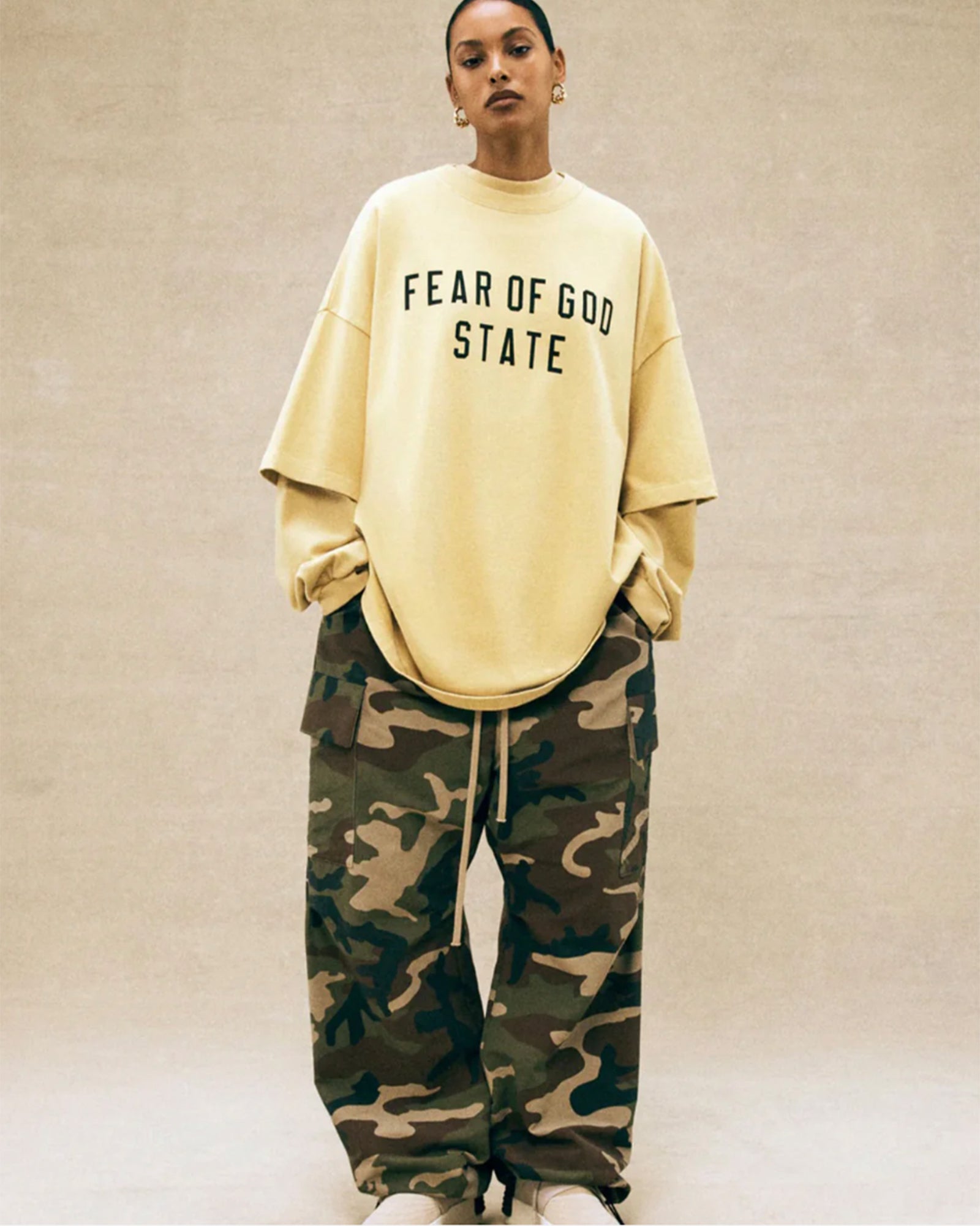 ESSENTIALS × HEAVY FLEECE CREWNECK / AMBER