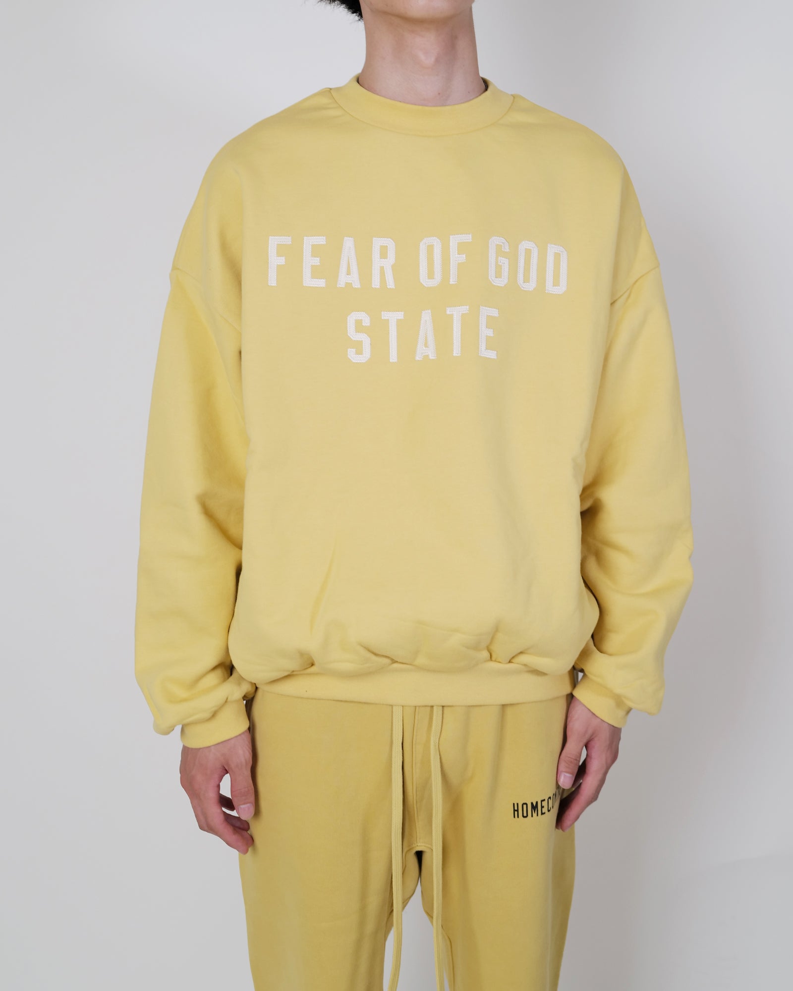 ESSENTIALS × HEAVY FLEECE CREWNECK / AMBER