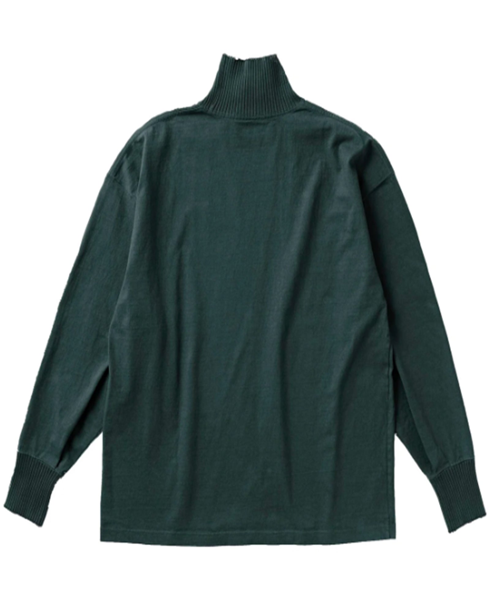 Perfectribs × HIGH NECK SIDE SLIT LONG SLEEVE T-SHIRTS / GREEN