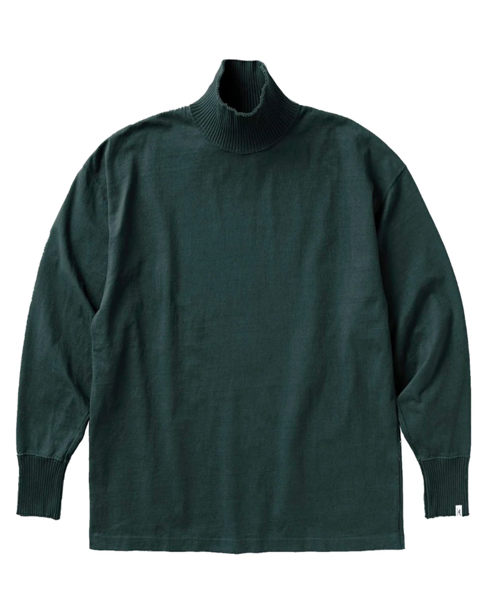 Perfectribs × HIGH NECK SIDE SLIT LONG SLEEVE T-SHIRTS / GREEN