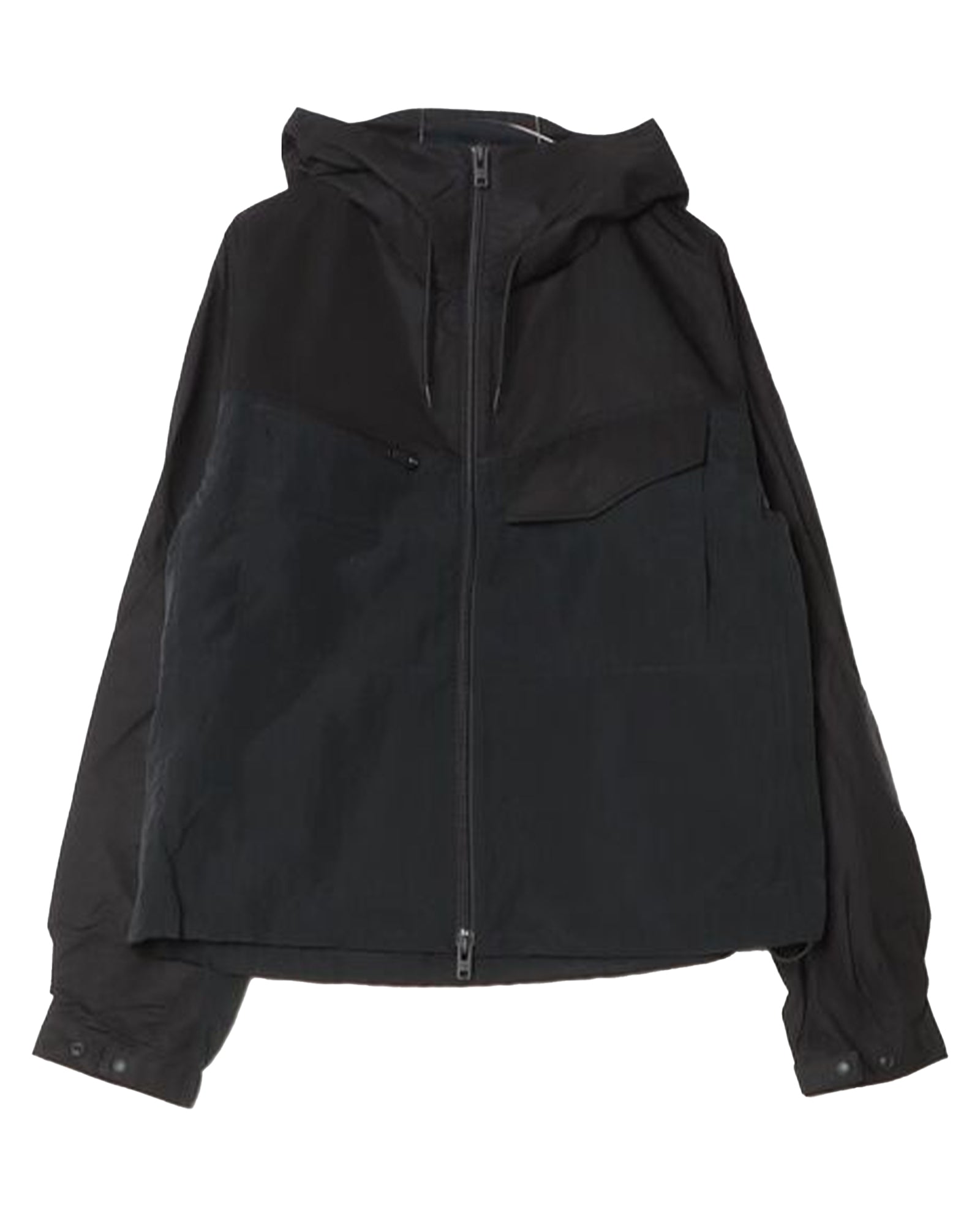 HOODED UTILITY JACKET / BLACK