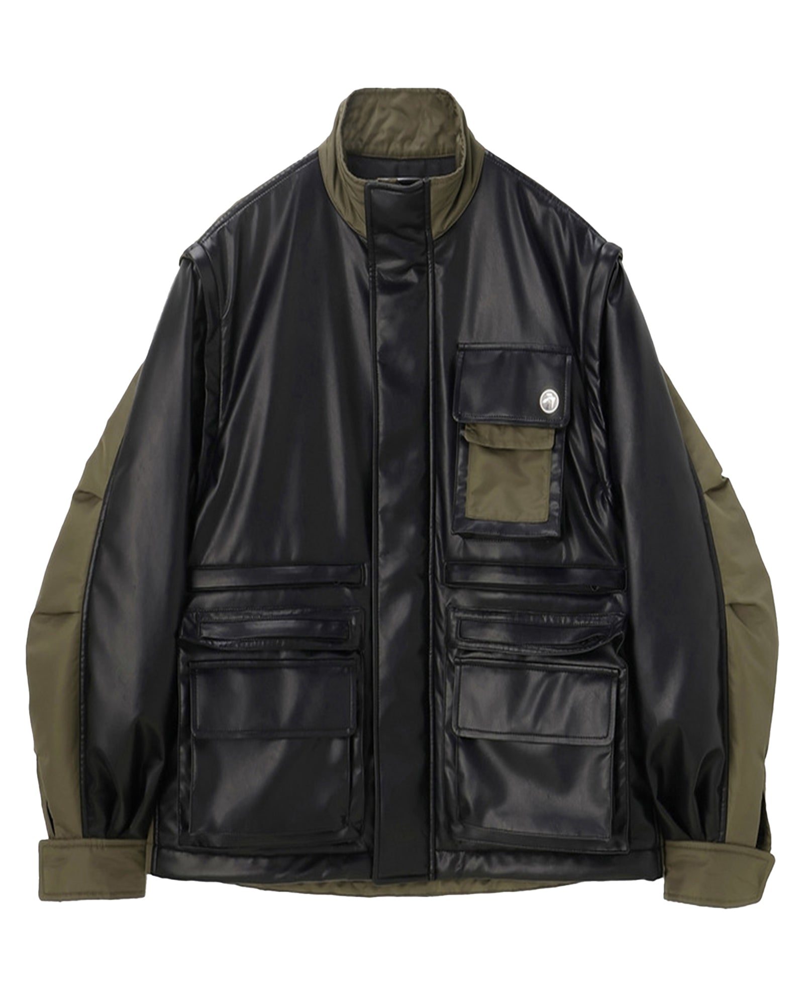 AMBUSH・アンブッシュ - ジャケット FAKE LEATHER BACK NYLON JACKET / BLACK