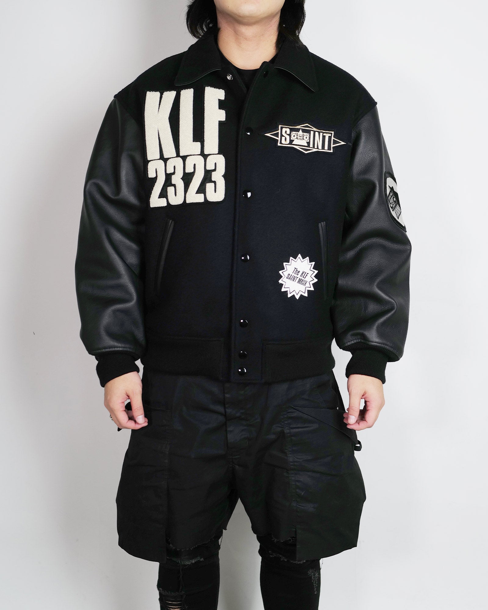 ©SAINT M××××××・セントマイケル - ジャケット KLF_VARSITY JACKET/KLF / BLACK