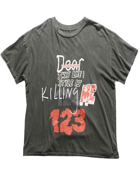 RRR123 Killing Me Tシャツ RRR123 - Killing Me Distressed Logo-Print Cotton-Jersey T