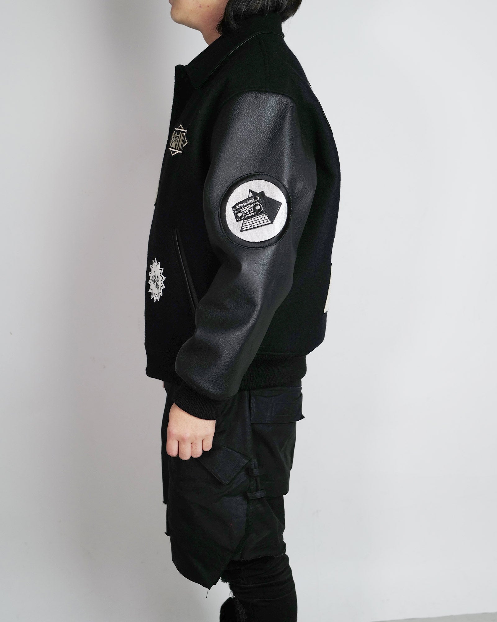 ©SAINT M××××××・セントマイケル - ジャケット KLF_VARSITY JACKET/KLF / BLACK